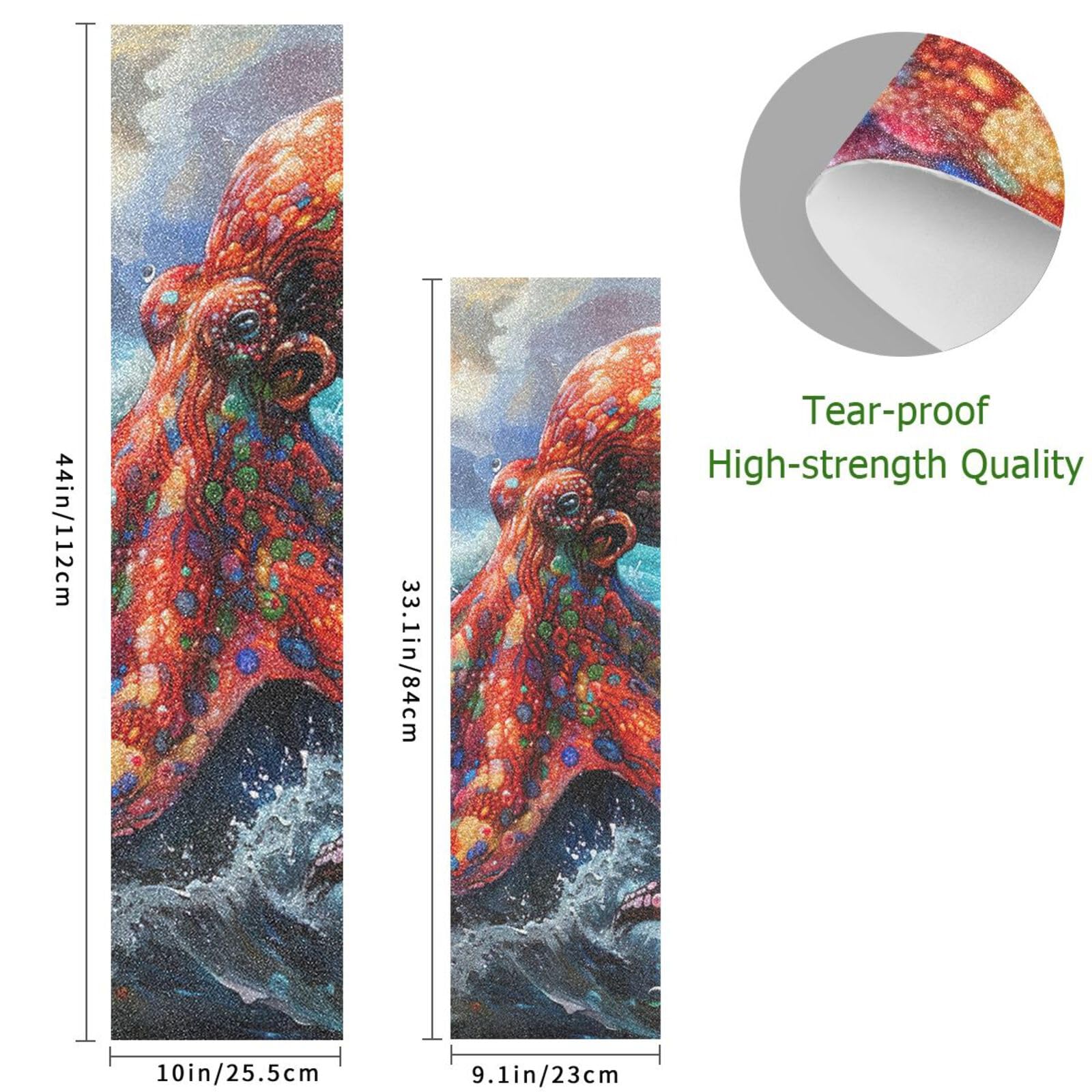 SDMKA Red Octopus Skateboard Grip Tape 9