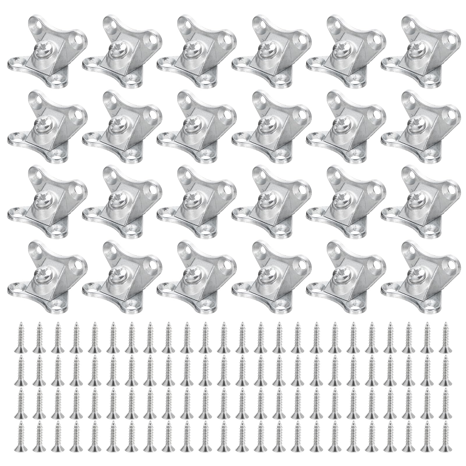 uxcell 24Pcs Removable Corner Brace, Metal Butterfly L Brackets Right Angle Support with Screws for Shelves Cabinets