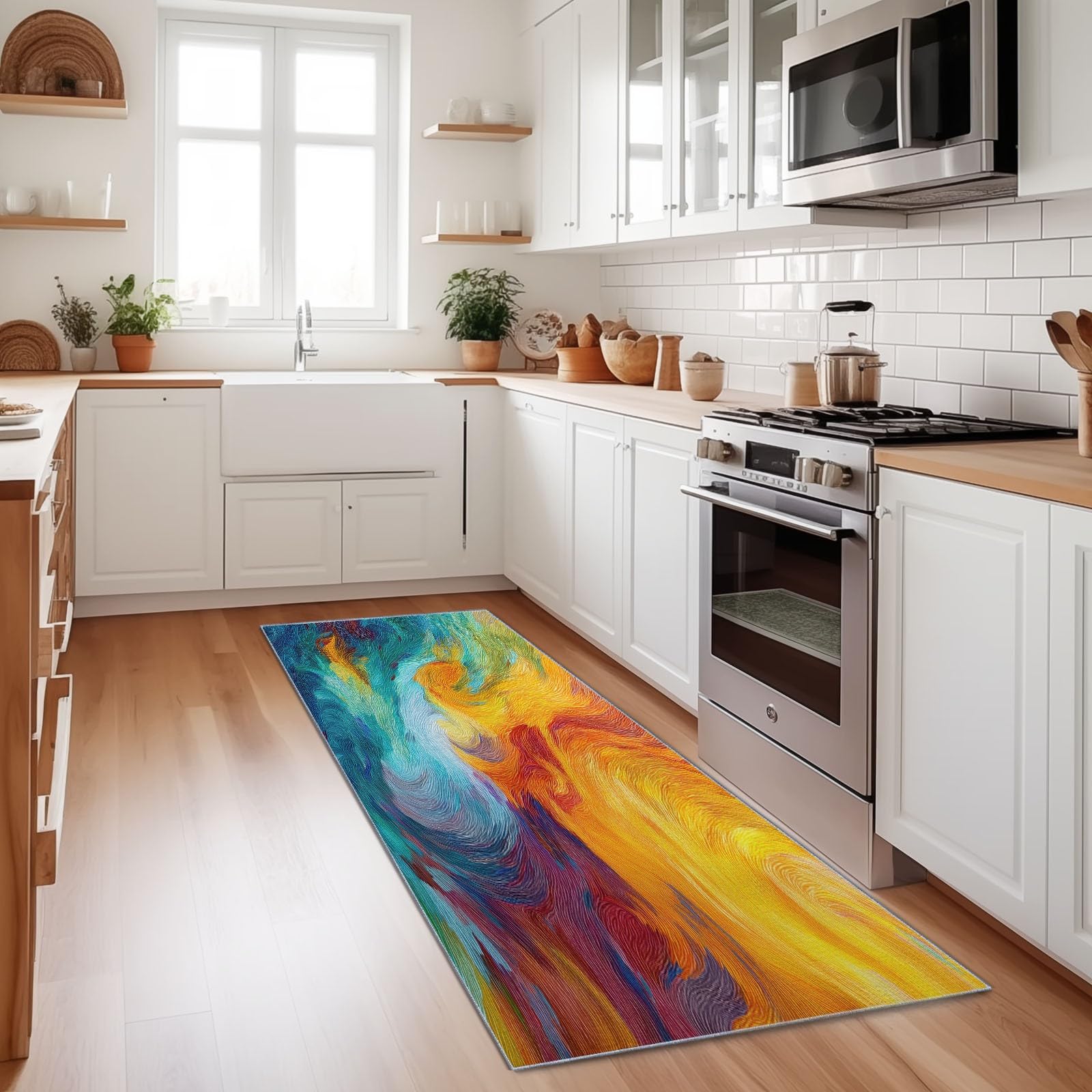 Tapis de passage américain chic multicolore 60x240cm pour entrée