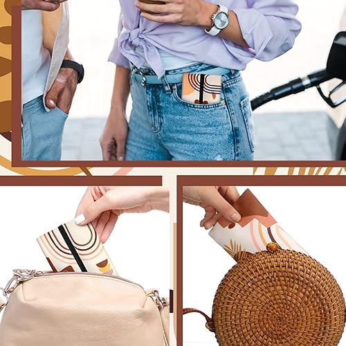 Miniatura 3 de 8 piezas de soporte para pañuelos de viaje, reutilizable, bolsa de tela con cremallera para bolsa, automóvil, oficina, hogar (Boho)