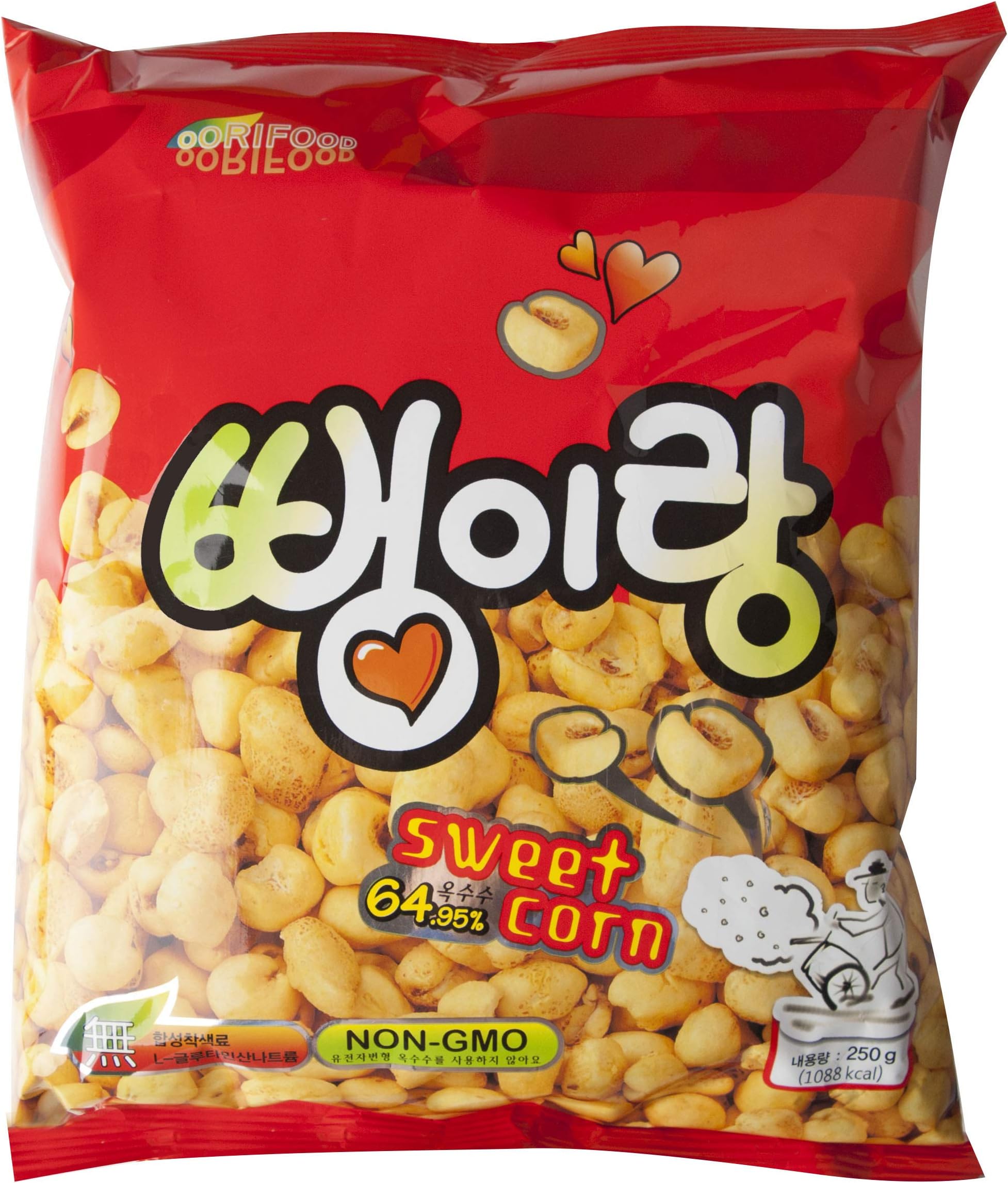 Woori Food Korean Premium Pop Corn Snacks Not Fry In Oil and Sweet Butter 250g Korean Snacks Ppongyirang 뻥이랑