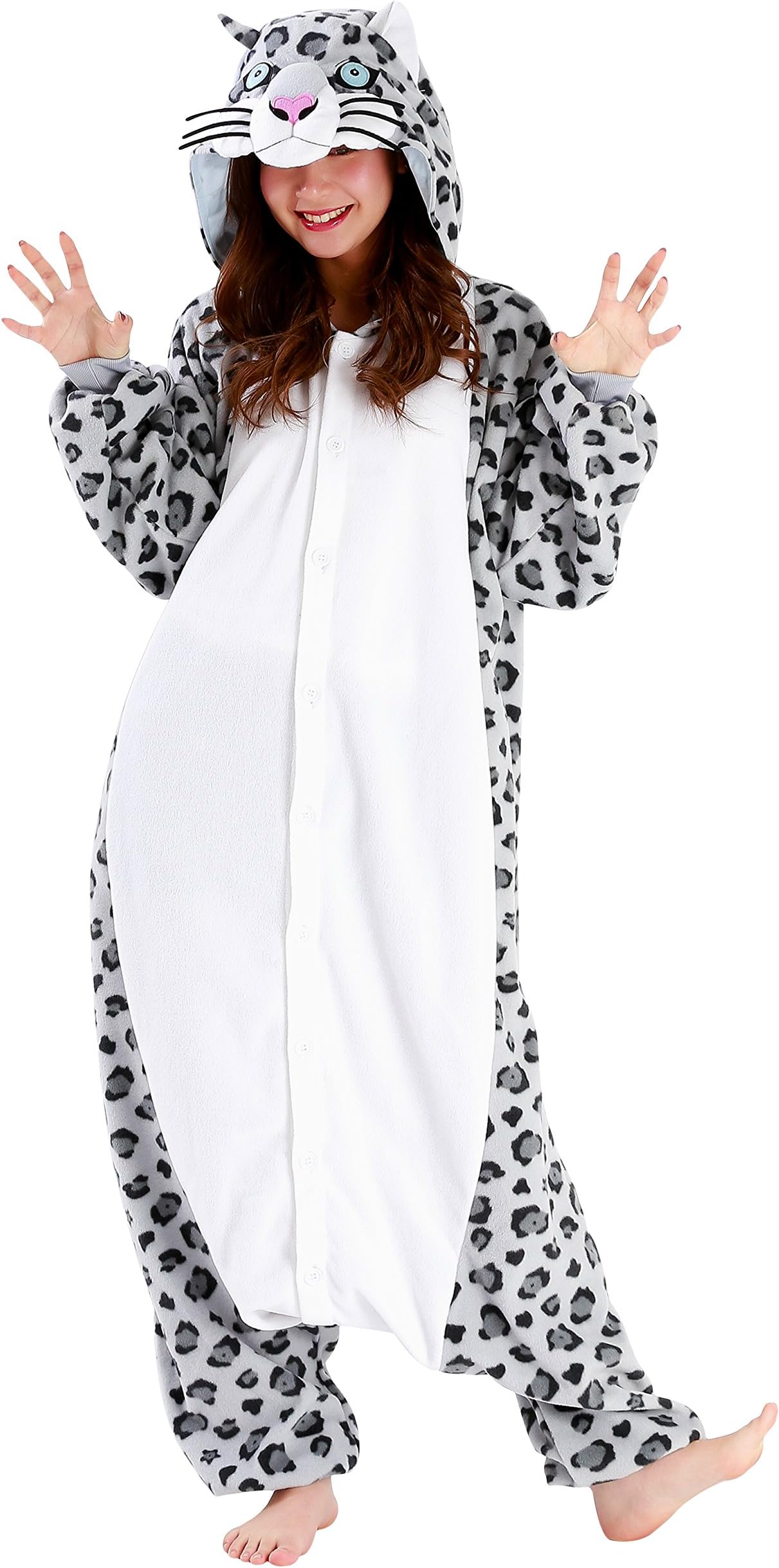 Snow Leopard Kigurumi Halloween Costume Onesie