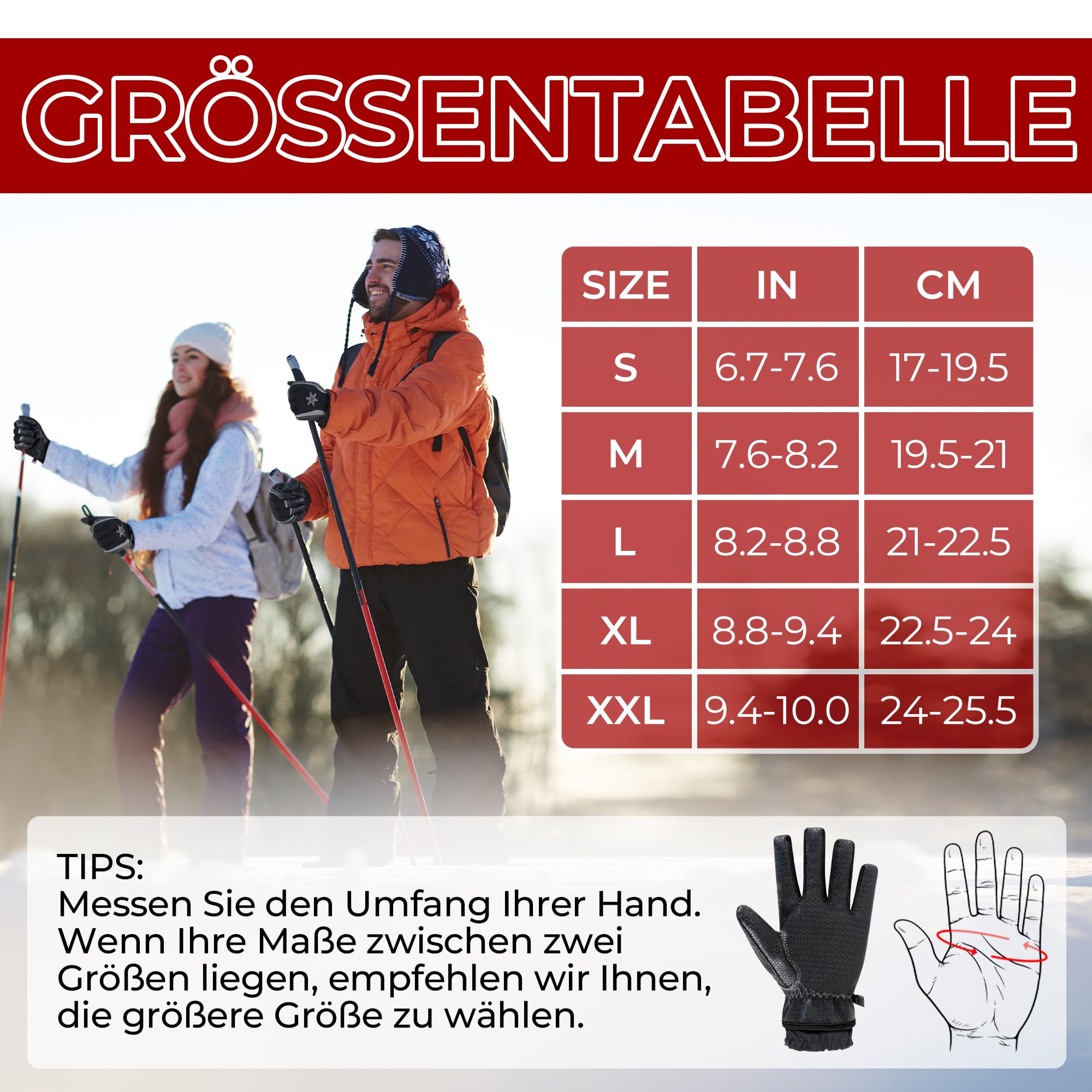 HANDLANDY Gants de ski imperméables pour femme, gants de travail d'hiver chauds pour écran tactile, gants de neige thermiques à isolation Thinsulate 3M