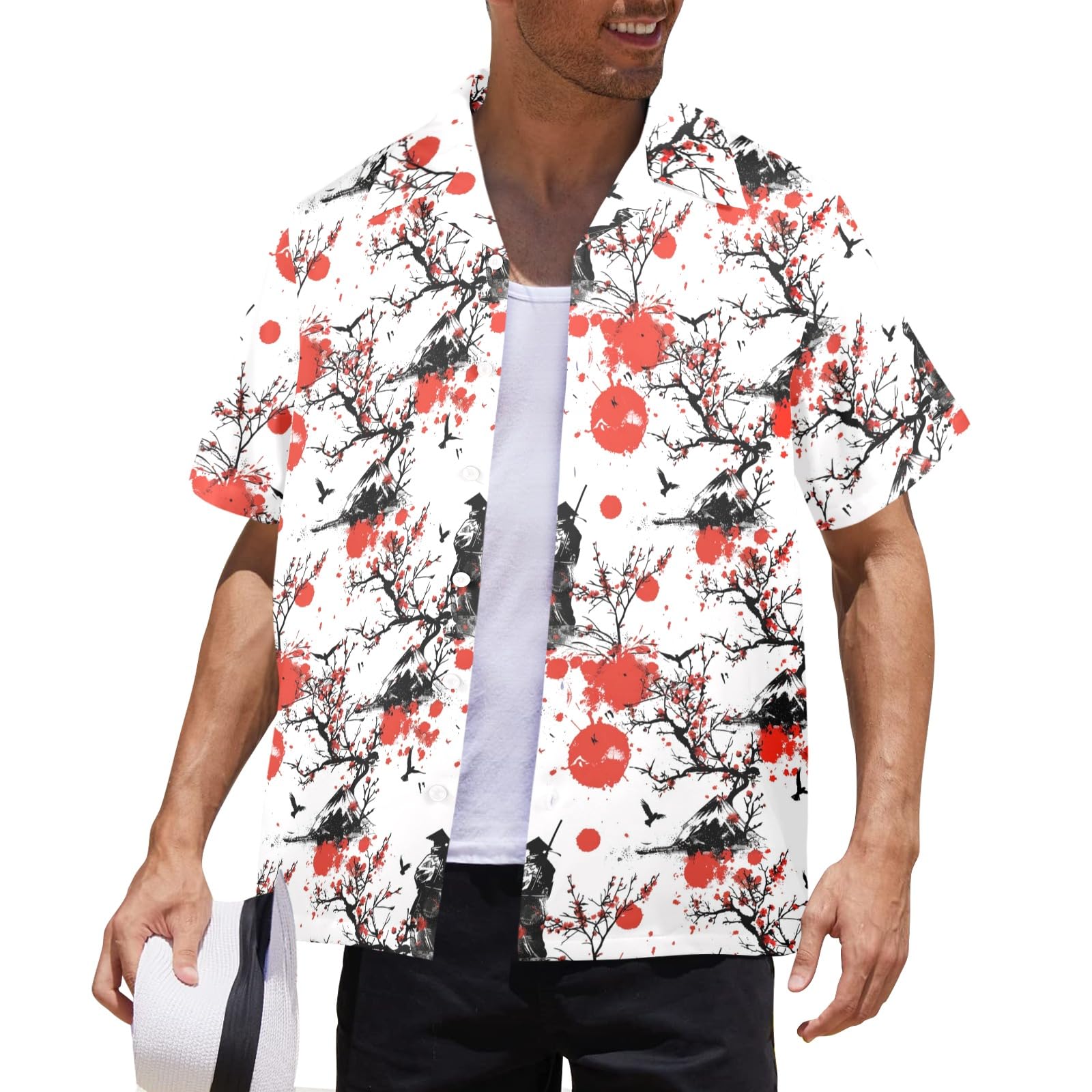 mens Christmas Hawaiian Shirt Button Down Shirt