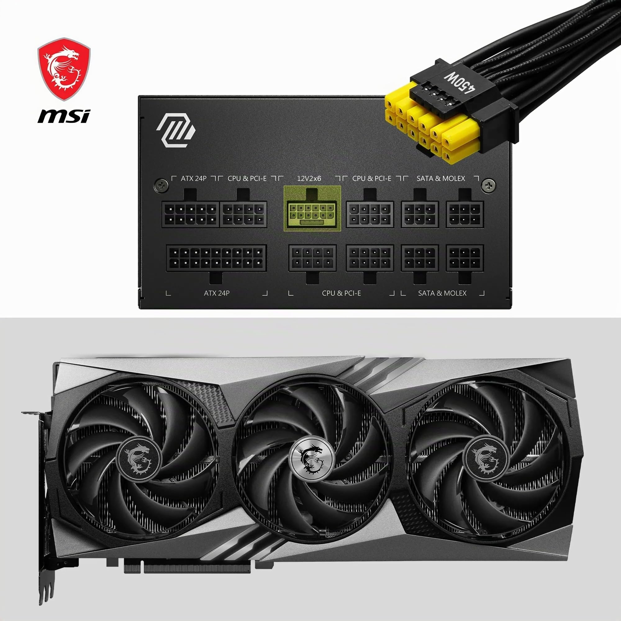 MSI MAG A750GL - Alimentatore PCIE5, 750 W, 80 Plus Gold, completamente modulare, ATX 3.0, supporto GPU PCIe 5.0, cavi piatti neri, garanzia 7 anni