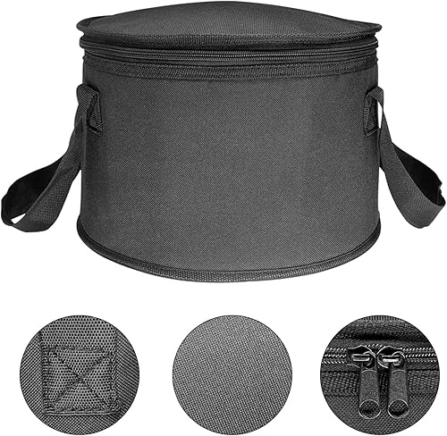 Miniatura 4 de Paquete de 2 cazuelas térmicas redondas aisladas de gran tamaño de 11 x 7 pulgadas, bolsa enfriadora de almuerzo aislada reutilizable, portador de