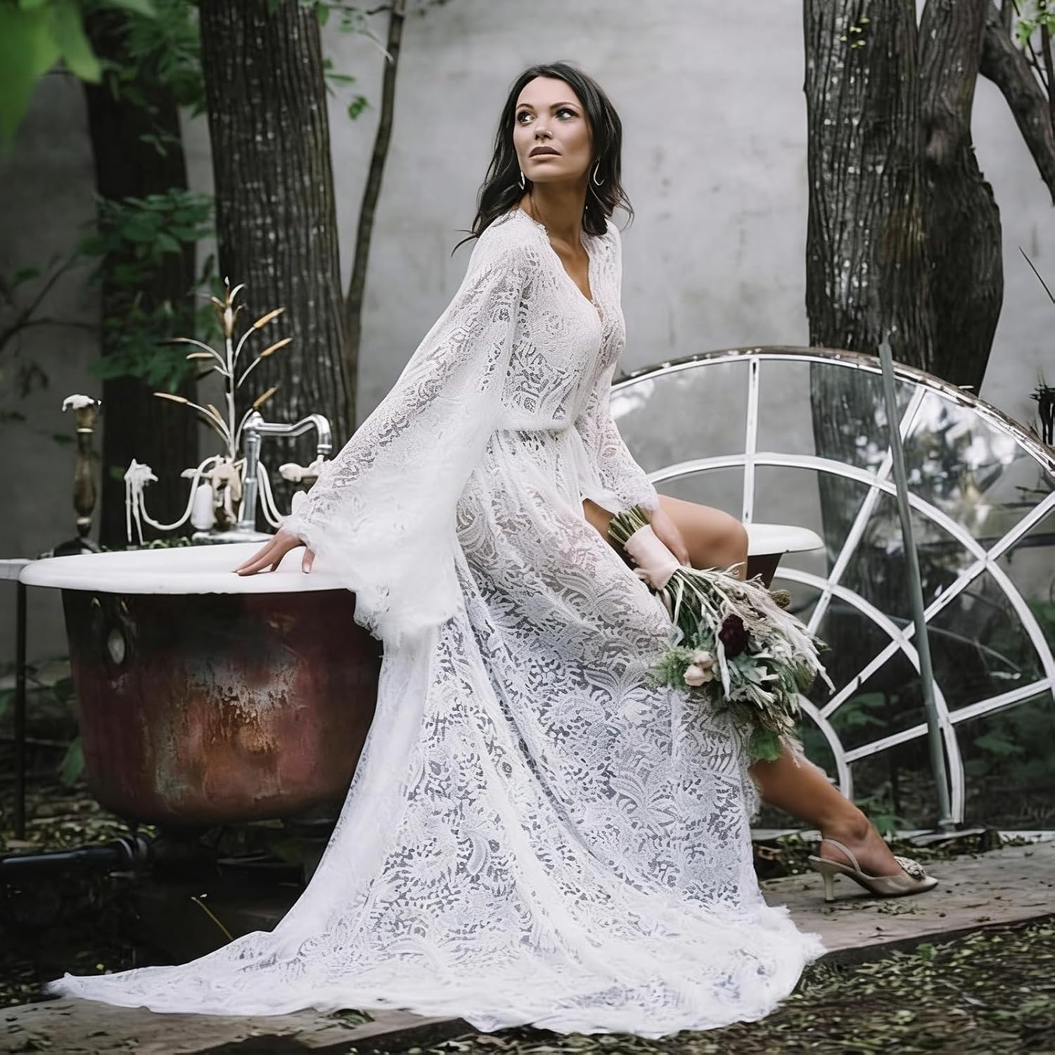 Dress Stretchy Maternity Gown for Expecting Mother Soft Polyester Fabric for Wedding Party Prom Photoshoots Dress for Pregnancy Multicolor