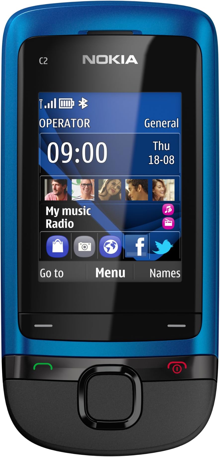 Nokia c2-05 slider phone blue