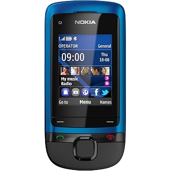 Nokia c2-05 slider phone blue
