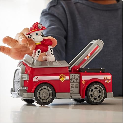 Miniatura 4 de Paw Patrol, Camión de bomberos de Marshall, camión de juguete con figura de acción coleccionable, juguetes para niños y niñas de 3 años en adelante