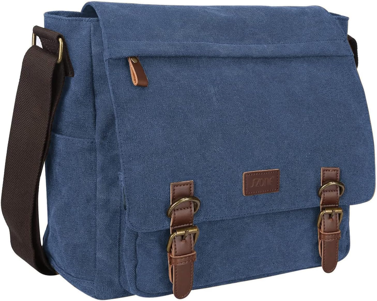 Large Men Crossbody Messenger Shoulder Bag Fit for 15.6 Inch Laptop Canvas Briefcase Satchel