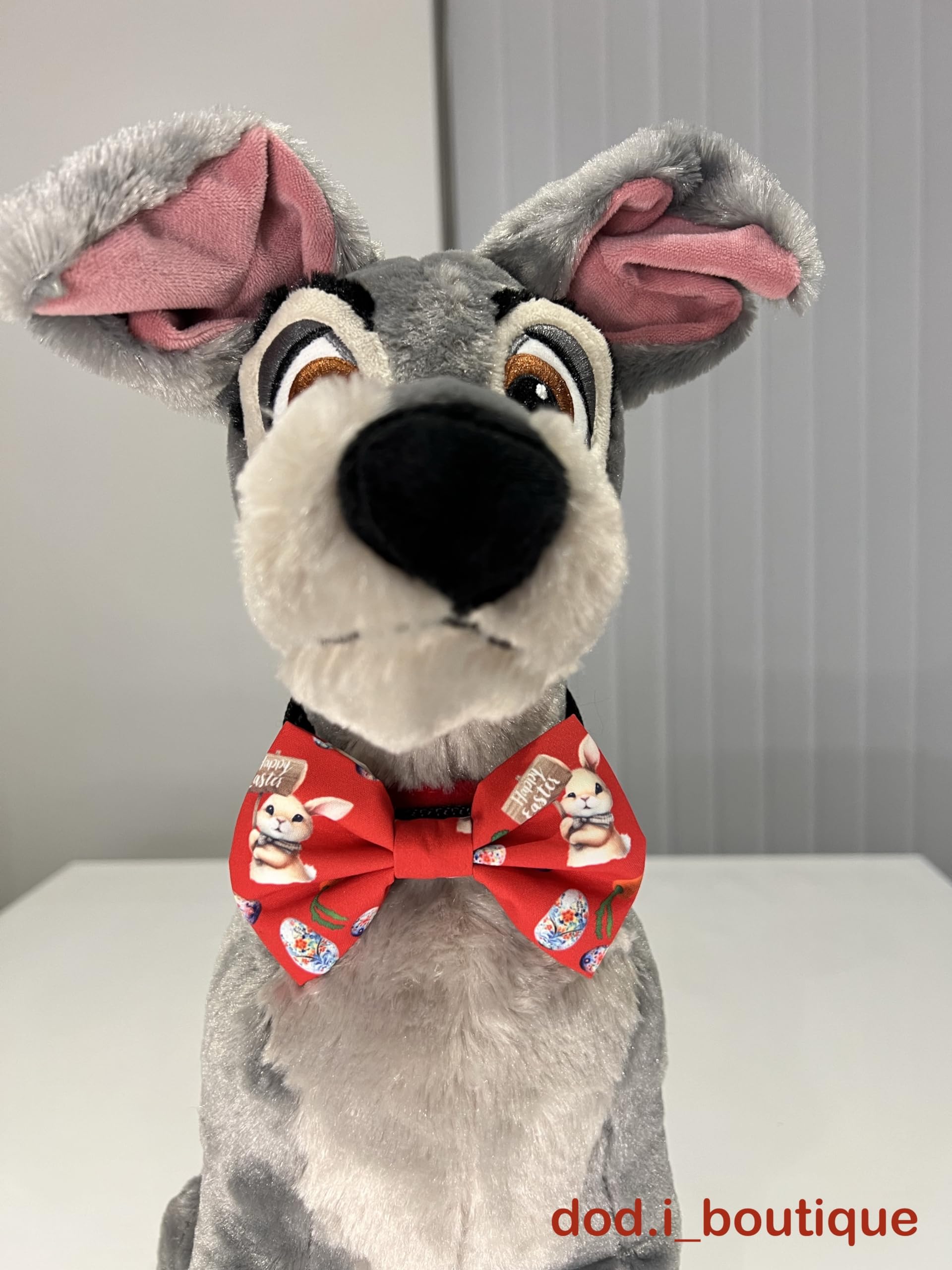 New Dogs Bow Tie Bowtie HAPPY EASTER Rabbit EGGS carrots RED Elastic Band ACCESSORY Handmade UK (Happy Easter MEDIUM) - Image 4