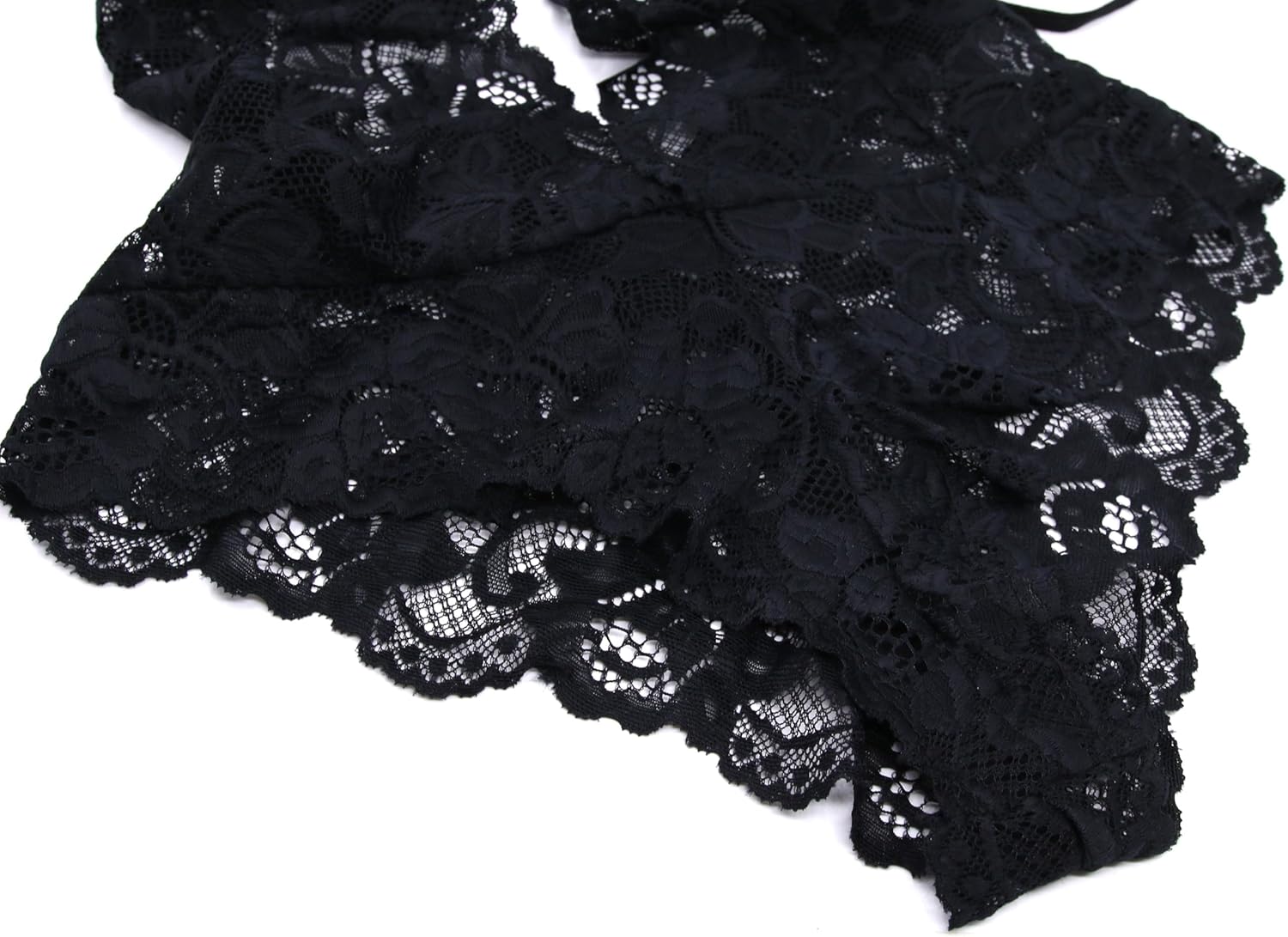 Women's Black Lace Teddy Lingerie Halter Deep V Neck Backless Bodysuit - Sexy Intimate Wear for Special Nights - Image 5