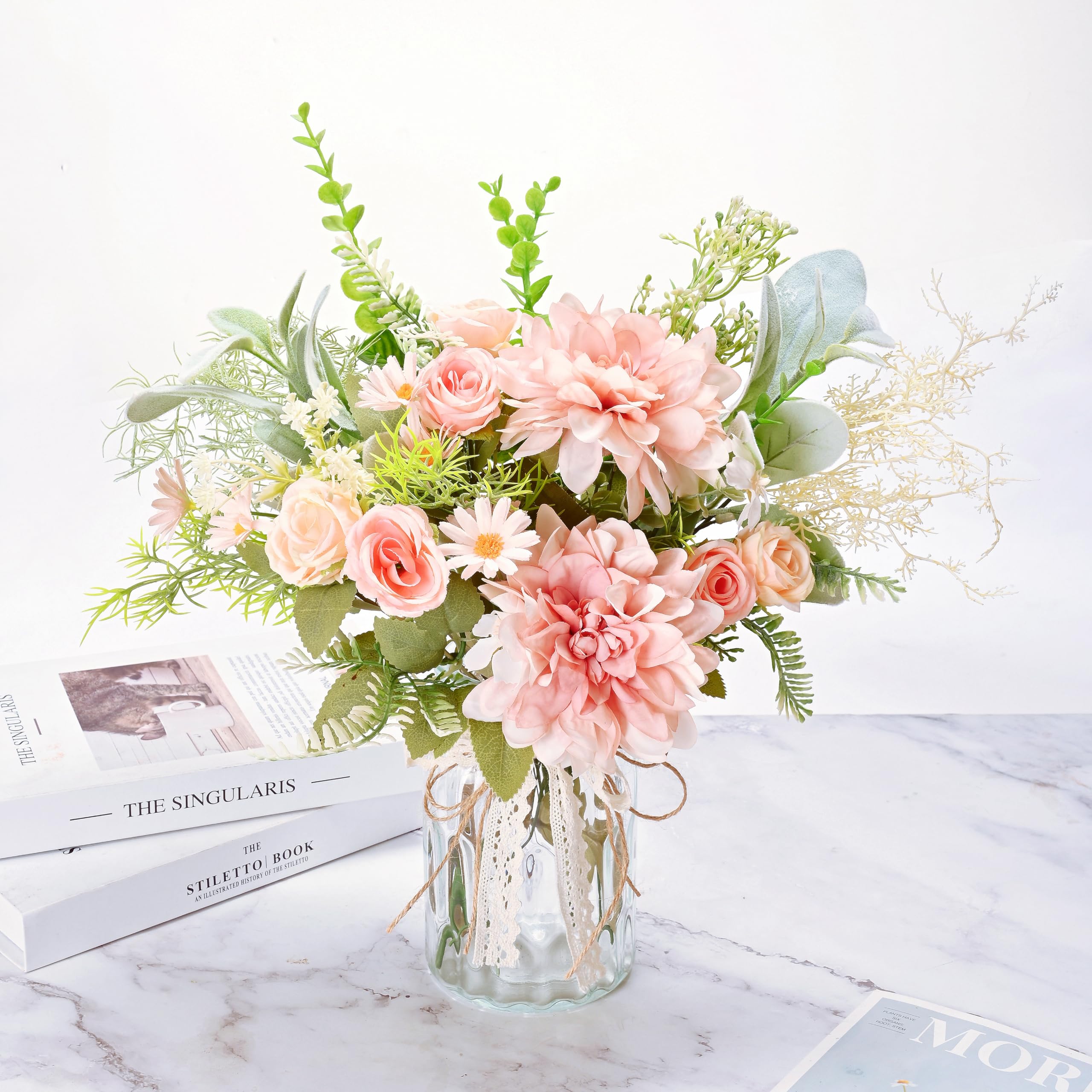Yorkmills Artificial Rose Flowers in Vase - Image 4