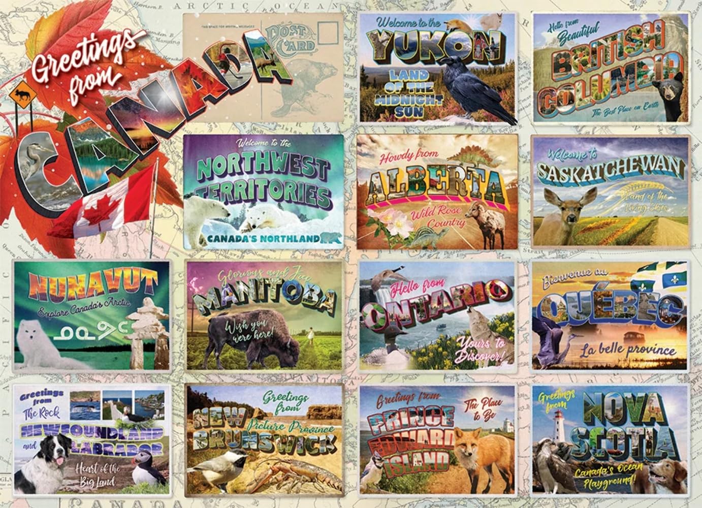Amazon.com: Cobble Hill 1000 Piece Puzzle - Greetings from Canada
