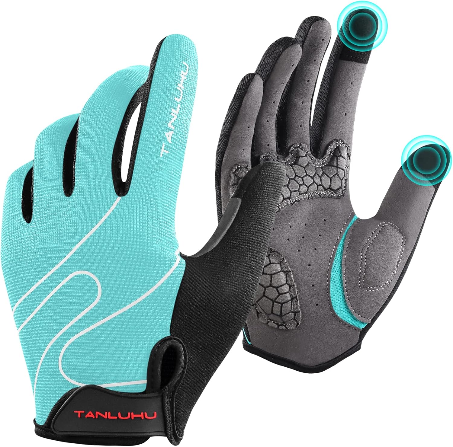 Tanluhu Cycling Gloves Mountain Bike Gloves Biking Gloves for Men Women Outdoor Full Finger Workout Gloves Touch Screen Anti-Slip Shock-Absorbing MTB Gloves Road Bicycle Gloves