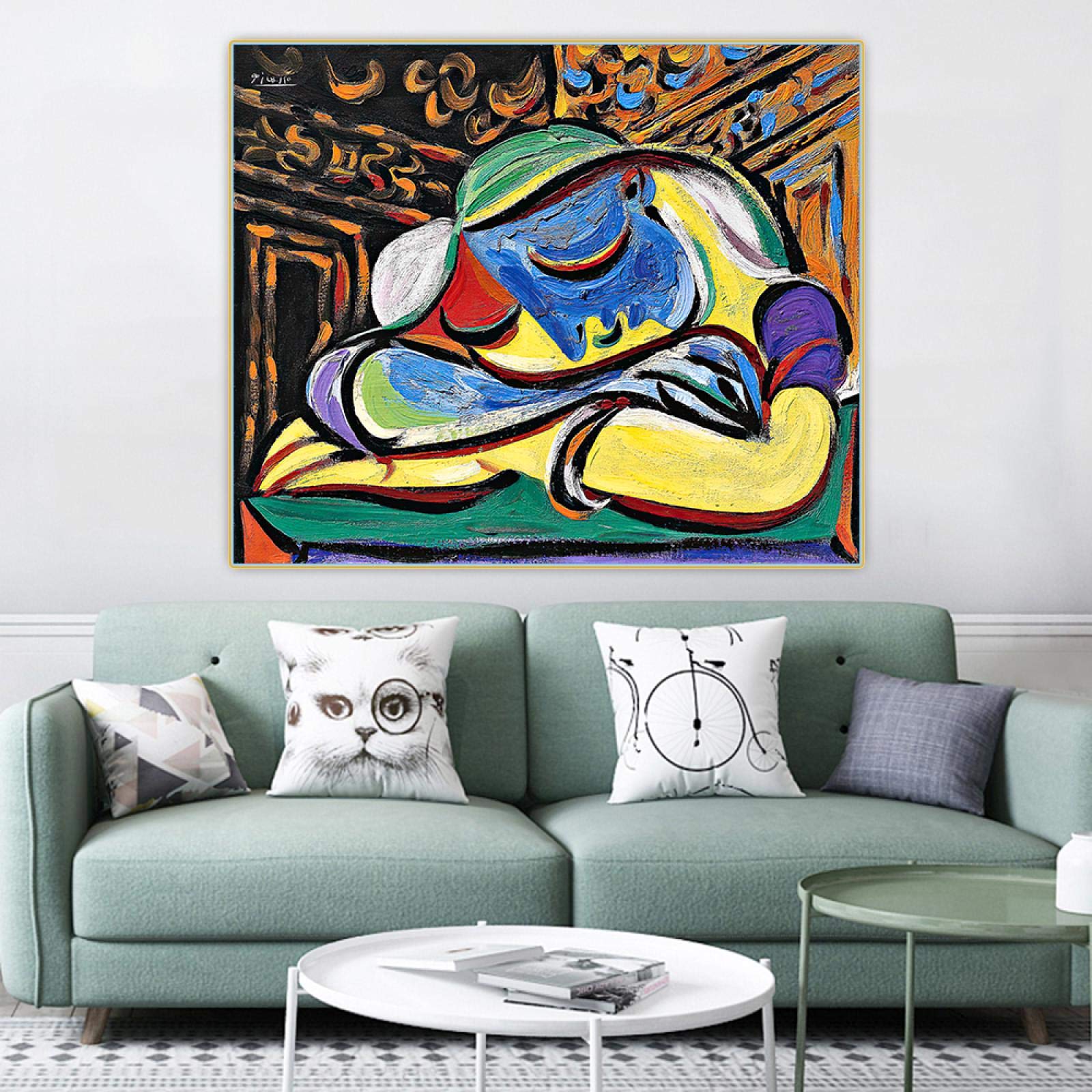 Impresiones en lienzo Pablo Picasso 《Niña durmiendo》Lienzo Pintura al óleo Obra de arte Póster Cuadro decorativo Pared Hogar Sala de estar Decoración 60x75cm Sin marco