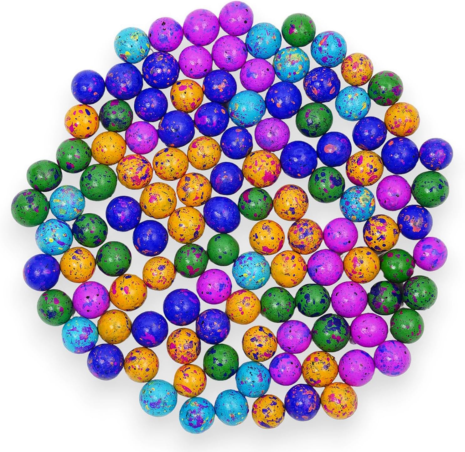 Samyuktha Glass Marbles and Design Balls 15mm Decorate Glass Balls Decoration Toy Regular Round (100pc) | Can be Used for Decoration, Aquarium etc.