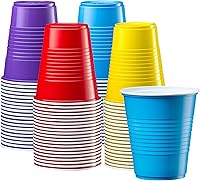 Vista 11 de GUSTO 50 vasos rojos desechables de plástico para fiestas, eventos y uso diario (paquete anteriormente cómodo)