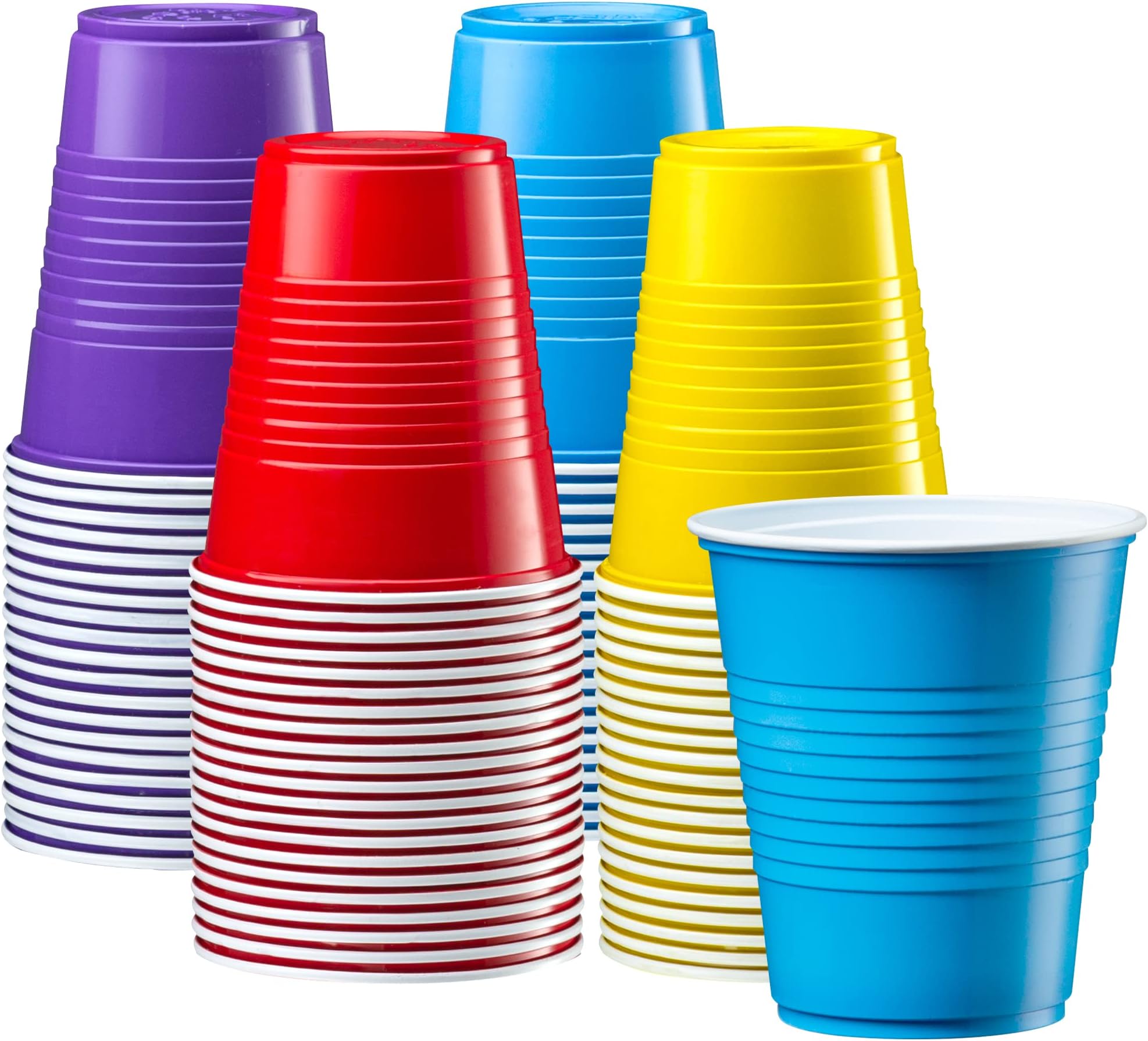 GUSTO [12 oz. - 40 Count Plastic Party Cups Disposable - Assorted Colors Drinking Cups for Party, Events, and Everyday Use (Formerly Comfy Package)