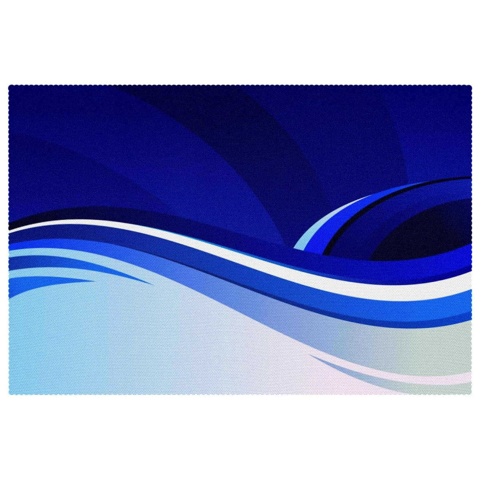 Set de table vagues bleues lot de 6 napperon de table résistant chaleur bleu
