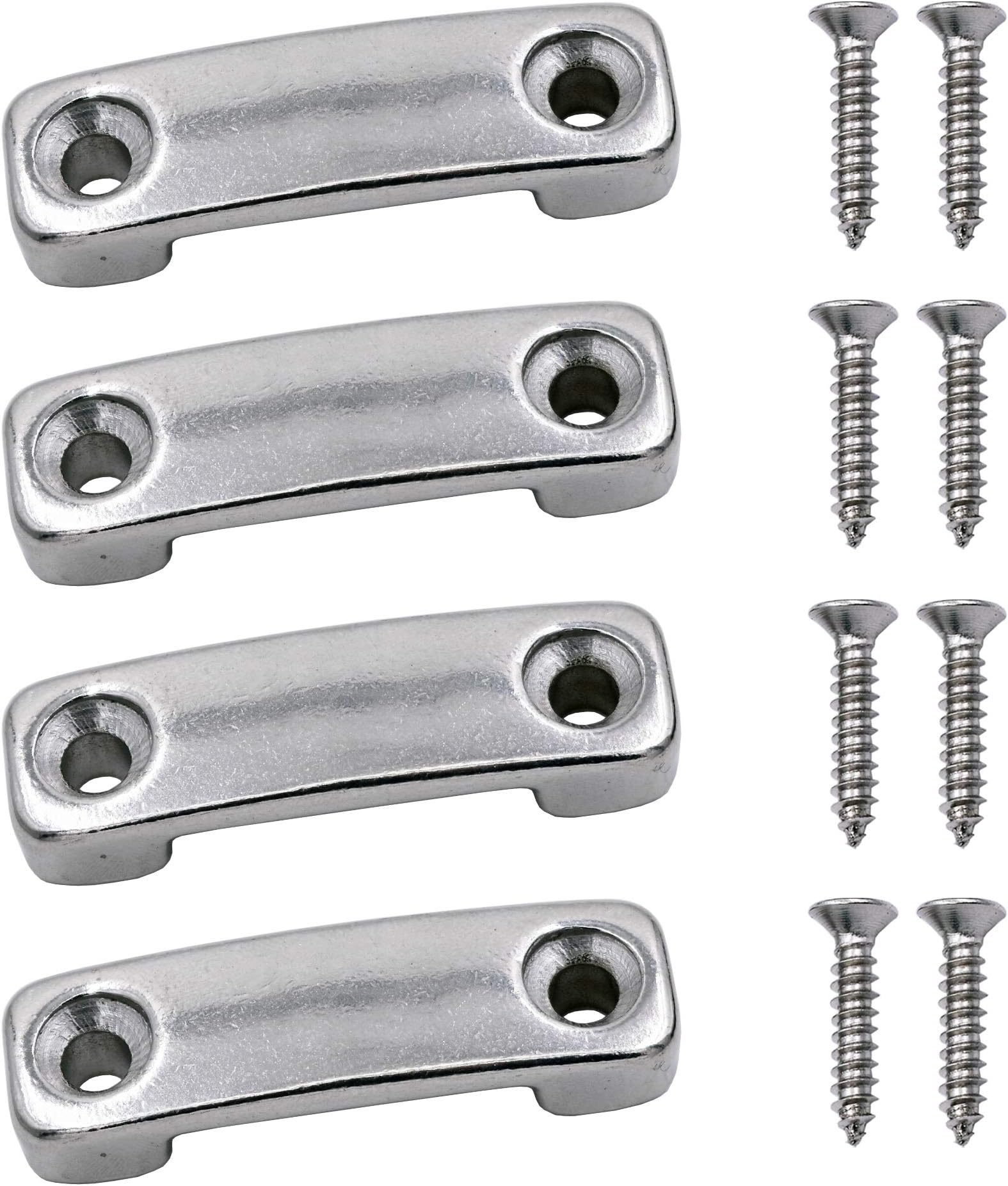 YYST 25MM (One Inch) SS 316 Bimini Top Strap Pad Eye Footman's Loop SS 316 Heavy Duty for Boat,Kayak Tie Downs,etc –Hardware Included -No Webbing (4)