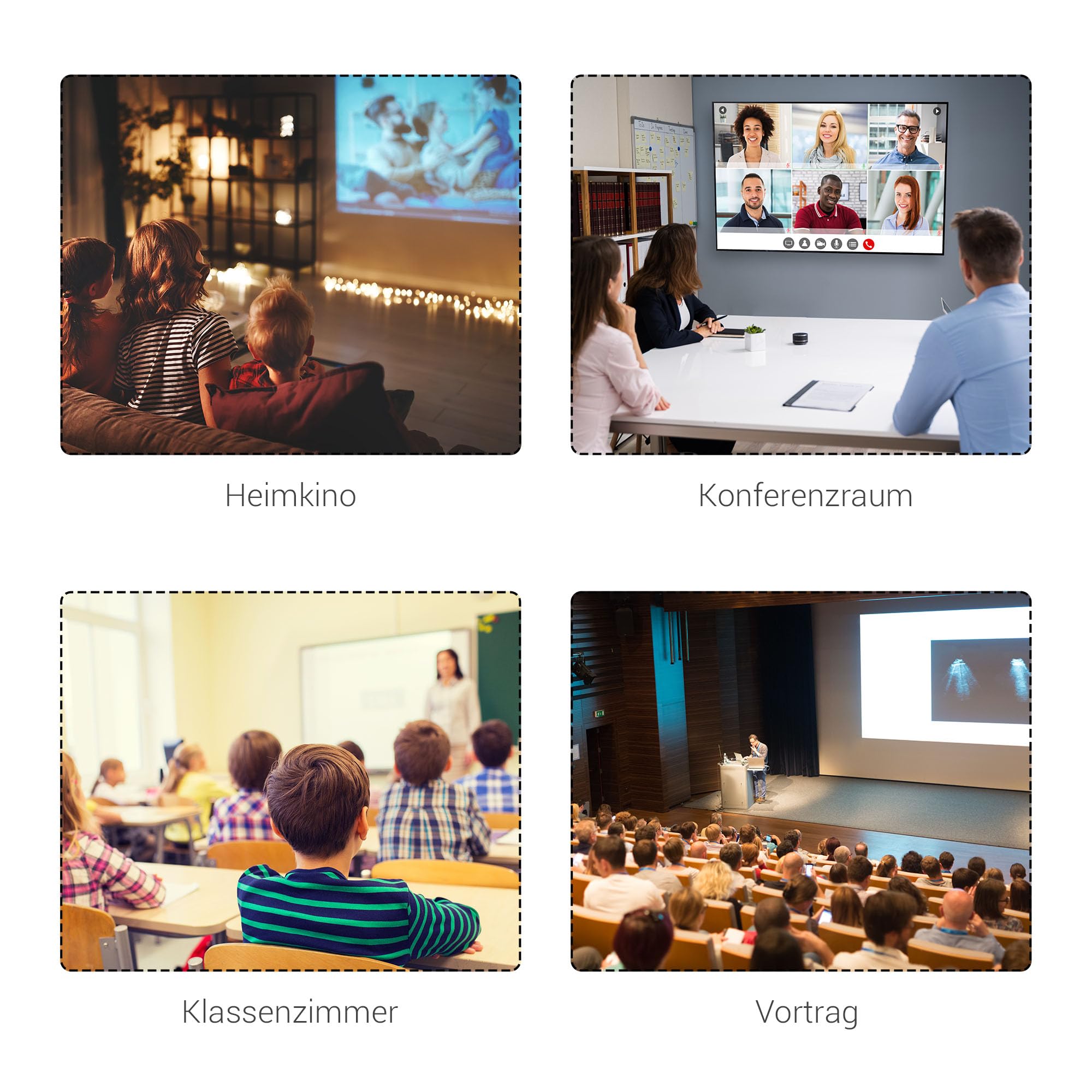 HOMCOM Beamer Leinwand 244 x 183 cm 120 Zoll 4:3/16:9 Projektionsleinwand Manuell Rollo-Leinwand für Heimkino Büro-Präsentationen