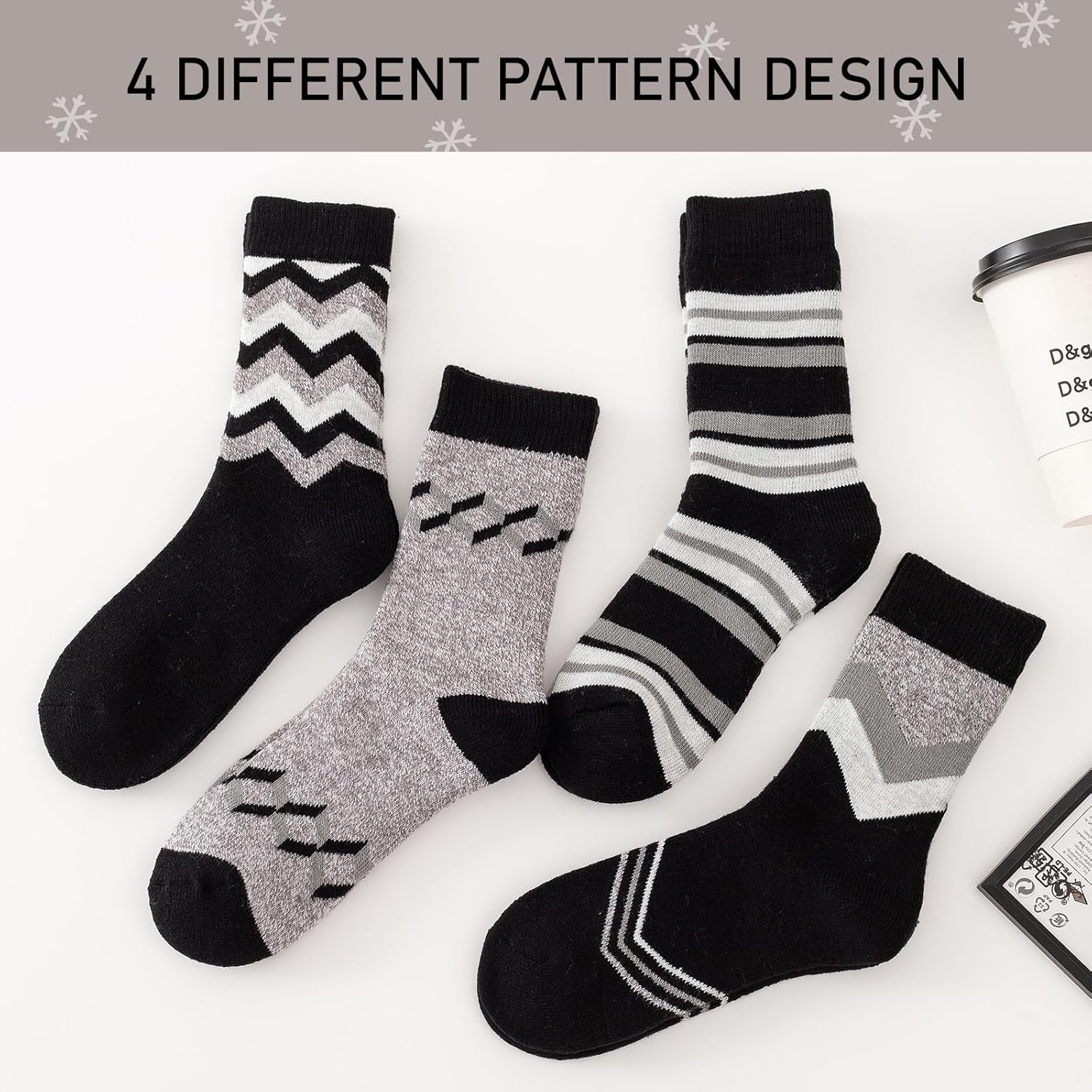 Warm Thermal Socks for Women Winter,Womens Extra Thick Cozy Fuzzy Boot Socks Insulated for Cold Weather 4 Pairs - Image 7