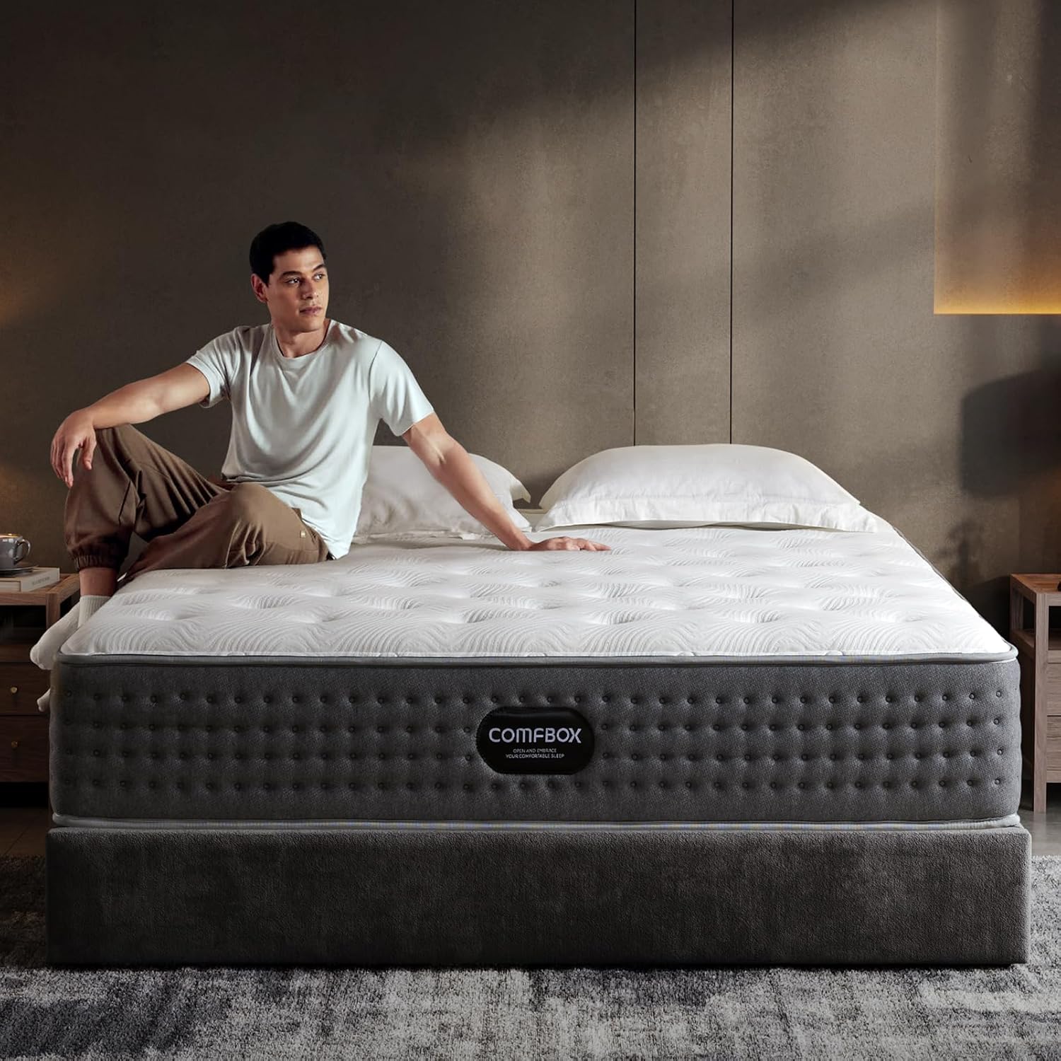 The Feel Most Sleepers Prefer Hybrid| King Mattress14 Inch | King Size Mattress Contouring Memory Foam Comfort & Balanced Support for Back and Side Sleepers – Medium-Firm,365-Night Trial King 14 Inch