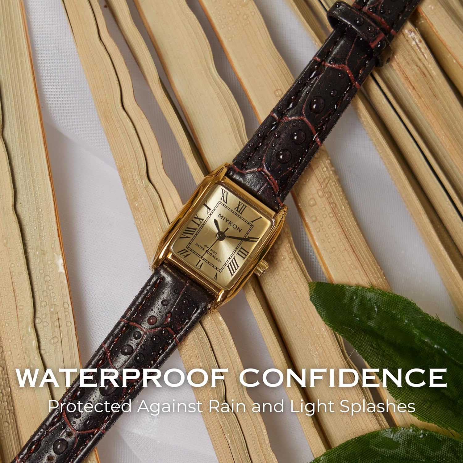 Miykon Dainty Vintage Tank Square Dress Watches for Women – Genuine Leather Band, Second Hand, Japanese Quartz, Water Resistant - Image 7