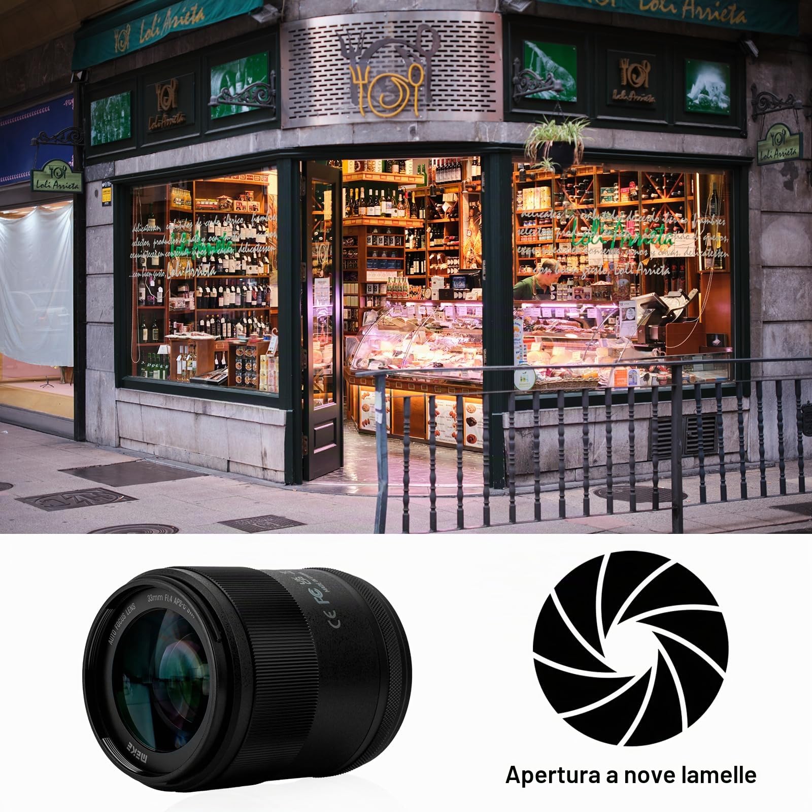 Meike Obiettivo grandangolare da 33 mm F1.4 APS-C AF STM (motore passo-passo) con messa a fuoco automatica per fotocamere mirrorless Sony E Mount FX30 ZV-E10 ZVE10 II A6400 A5000 A5100 A6000 A6100