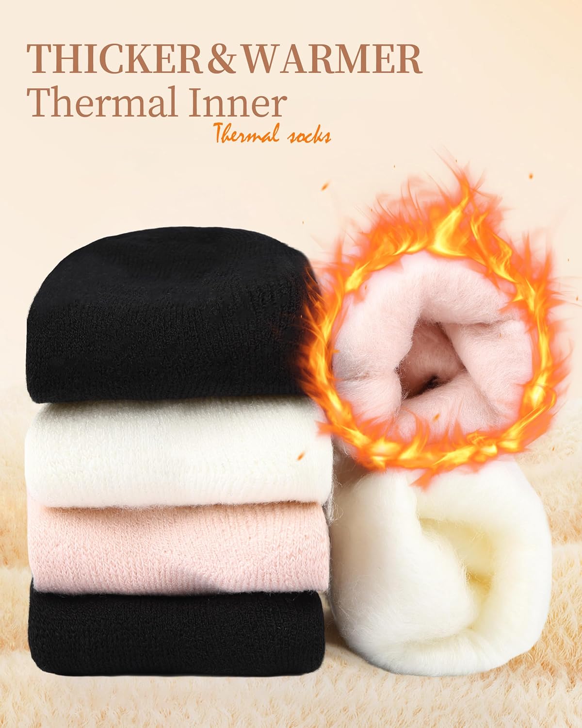 Soxbang Women's Thermal Boot Socks with Plush Lining - Ultra Warm Winter Socks for Extreme Cold, 3 Pairs US(5-9) - Image 2