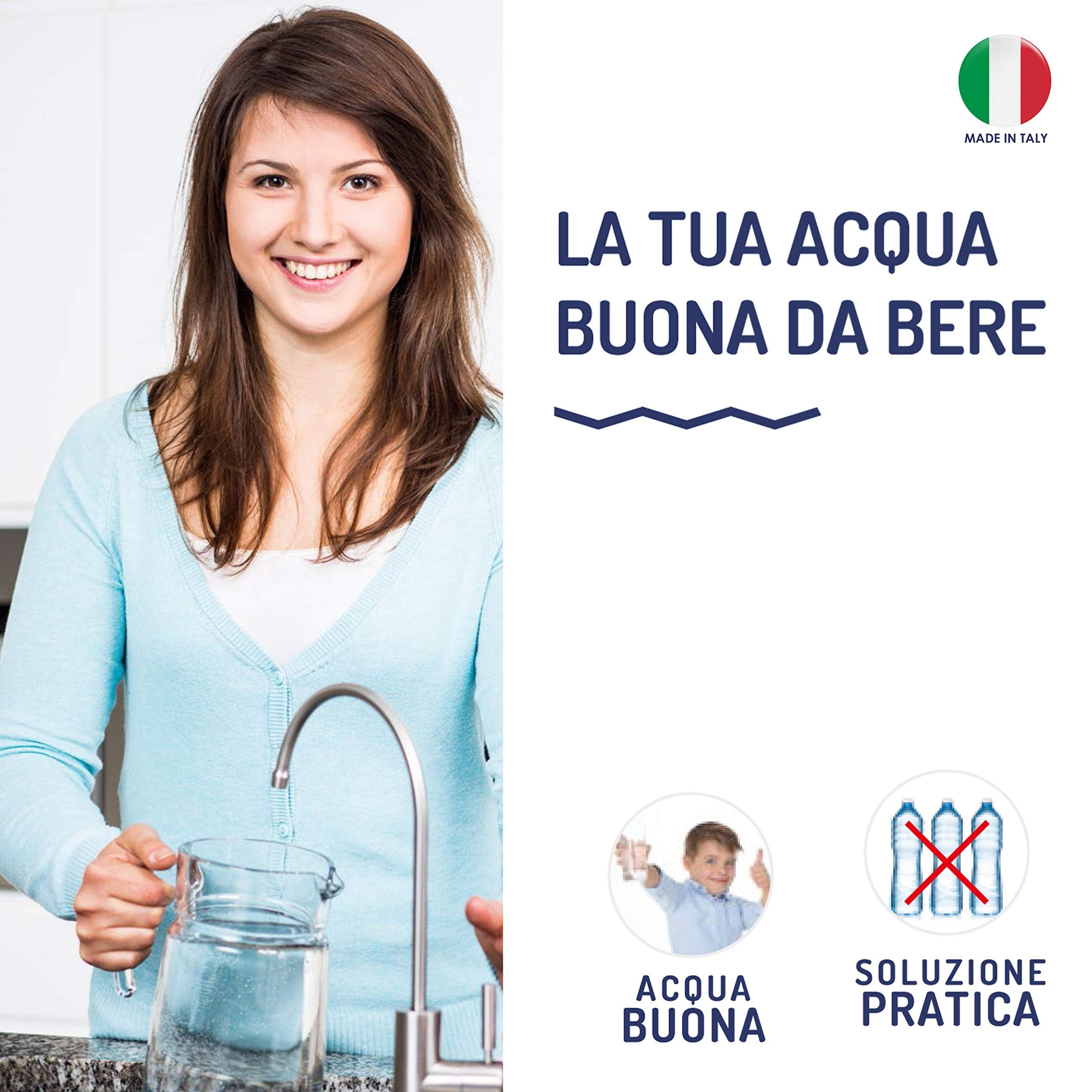 AQUASAN 3 Cartucce Filtro Ricambio Aquacompact, Aquagaia Filtro Rubinetto, Filtraggio Acqua Cartuccia Depuratore Microfiltrazione Acqua Potabile Sistema Filtrante Multi Stadio