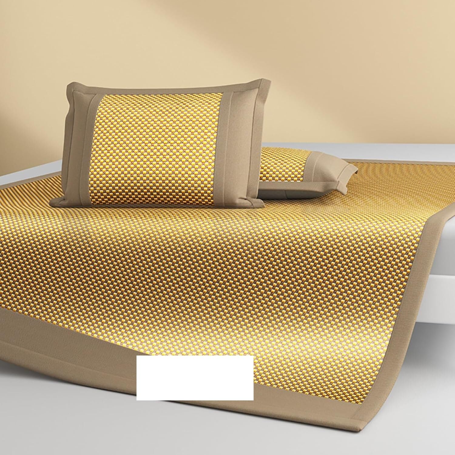 Ice Silk Cooling Bed Sheet, Ice Silk Cool Mat Machine Wash Rattan Cooling Mattress Cover Multicolor Multiple Sizes(Metallic,200x220cm)
