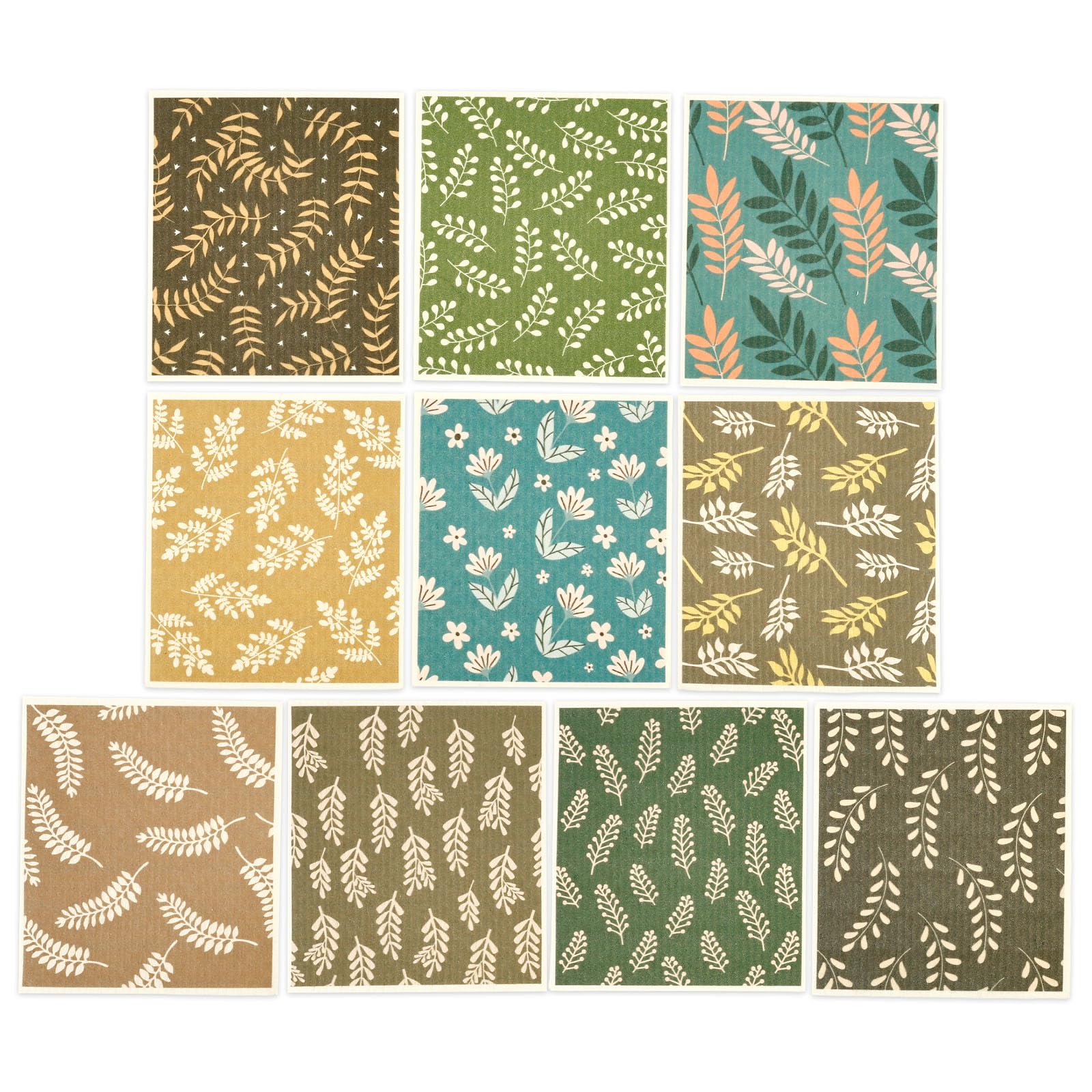 Ghshanog 10Pcs Swedish Dishcloth,Reusable Cellulose Cotton Dish Towels,Super Absorbent Cleaning Cloth,Eco-Friendly Kitchen Sponge Cloths for Cleaning Pots and Bowls