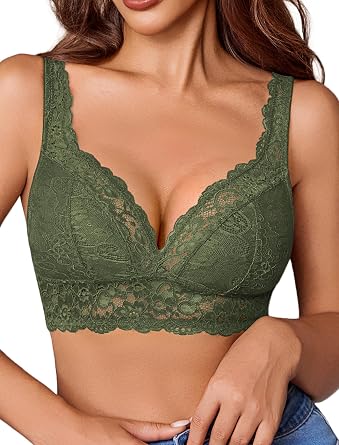 Avidlove Lace Bralettes Women V Neck Wireless Bras Unlined Basic Cami Sexy Comfy Everyday Wirefree Lingerie Unpadded