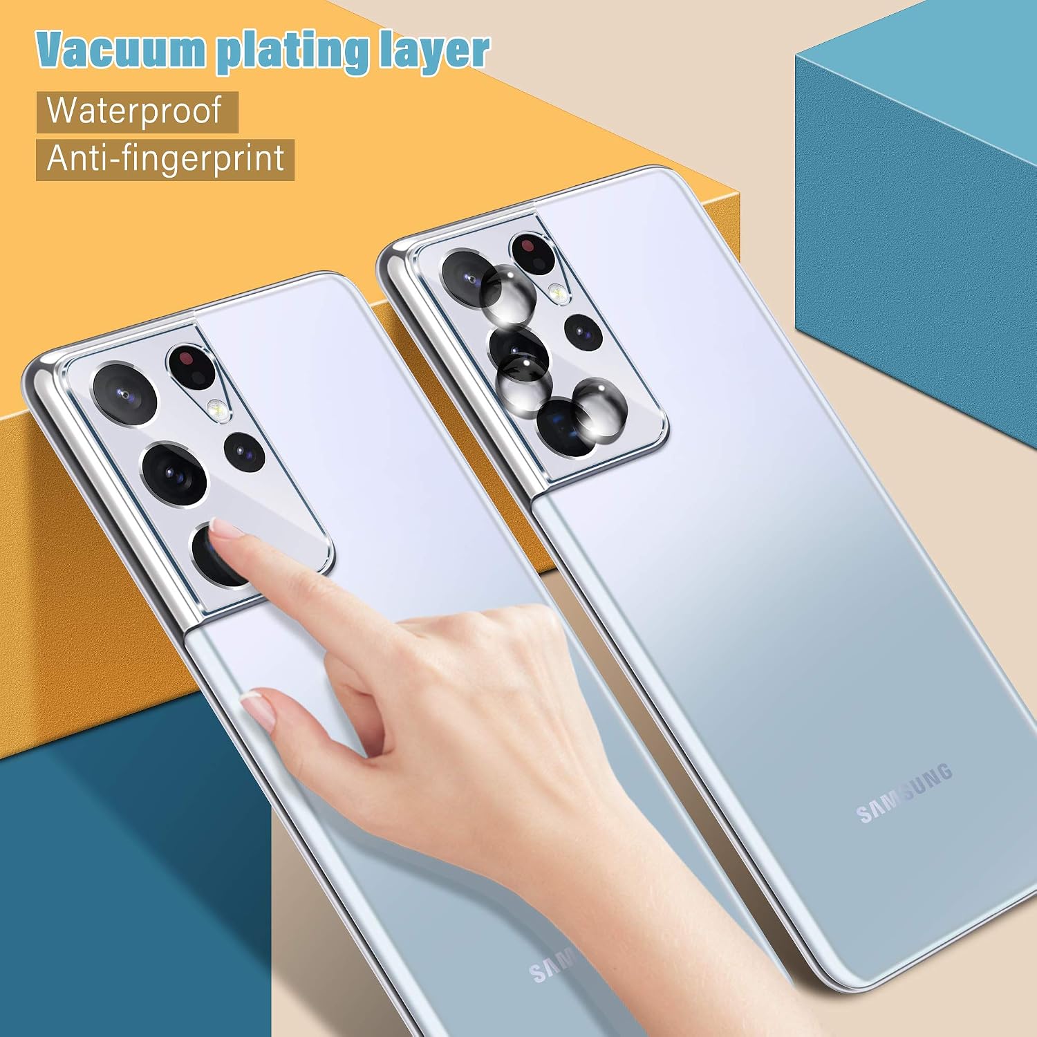 [3 Pack] UniqueMe Camera Lens Screen Protector Compatible with Samsung Galaxy S21 Ultra 5G - 6.8 inch Tempered Glass Screen Protector [Easy Installation ] HD Clear [Anti-Scratch] [Bubble Free]