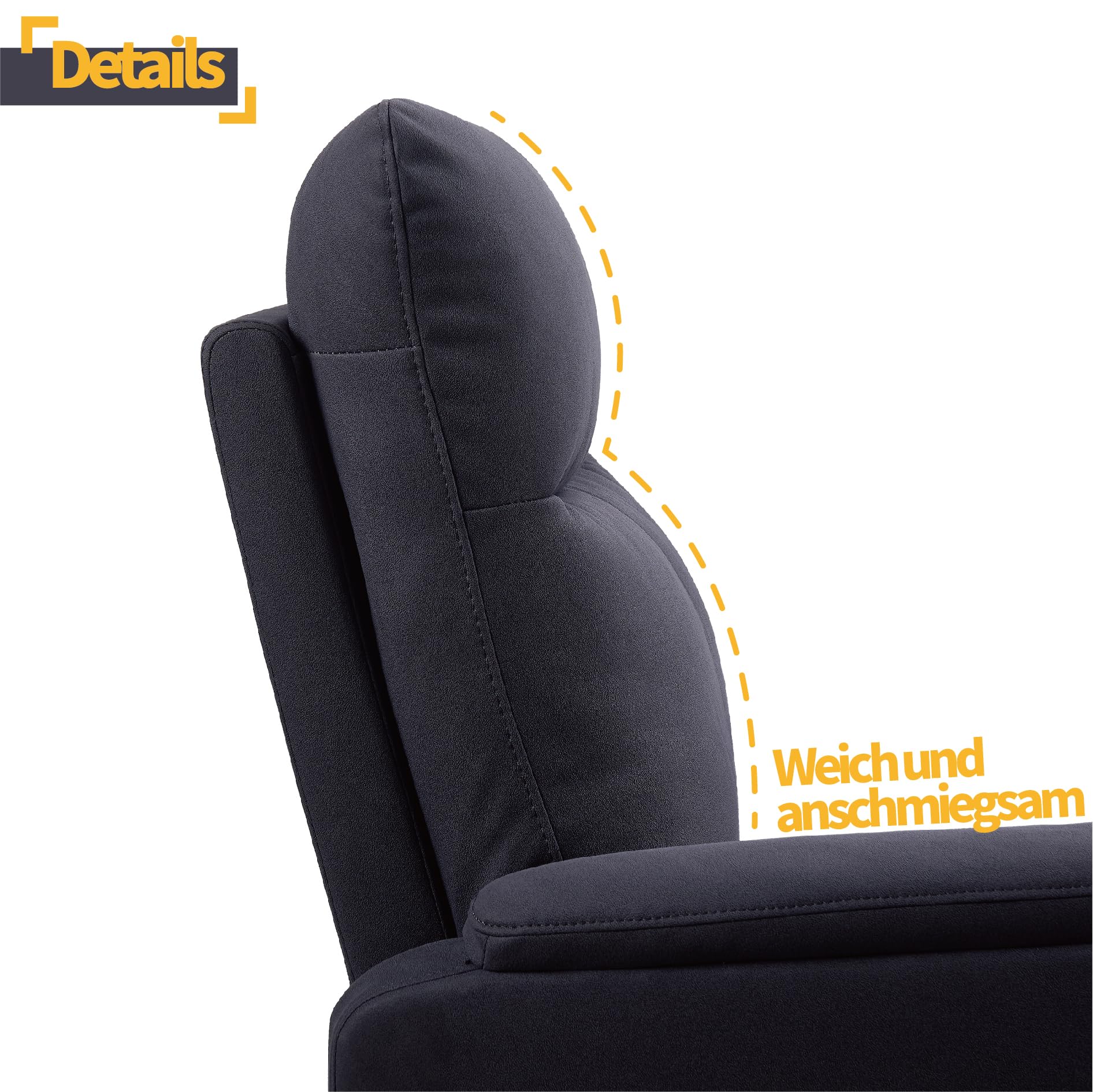 Z-hom Relaxsessel Fernsehsessel Elektrisch Verstellbar Massagesessel, Ergonomische Sessel zum Fernsehen, Arbeiten und Schlafen (Roland Grau)