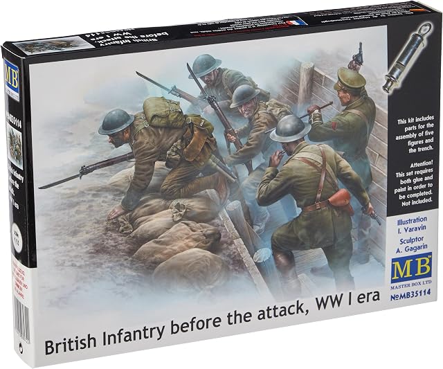 Masterbox 1:35 Scale British Infantry/Before The Attack/WWI era Construction Kit (Grey)