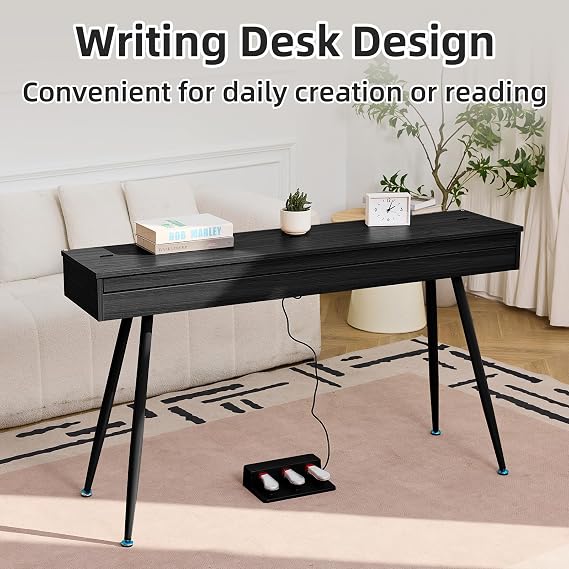 88 Key Digital Piano, Hammer-Action Full Size Weighted Keyboard, Transforms Between Desk Cover Electric Piano and Vanity, Piano Keyboard with Stand, 25Wx2 Speakers, Three Pedal