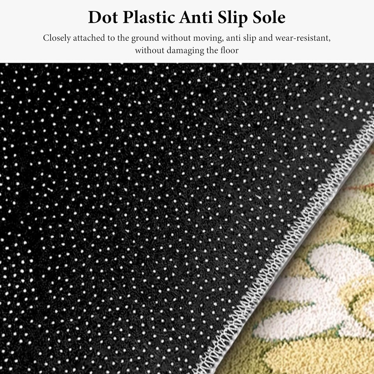 Ergocar Bedroom Carpet, Artificial Cashmere Fluffy Bedside Plush Non-Slip Floral Home Decoration Suitable for Bathroom, Kitchen, Bedroom, Home Decoration