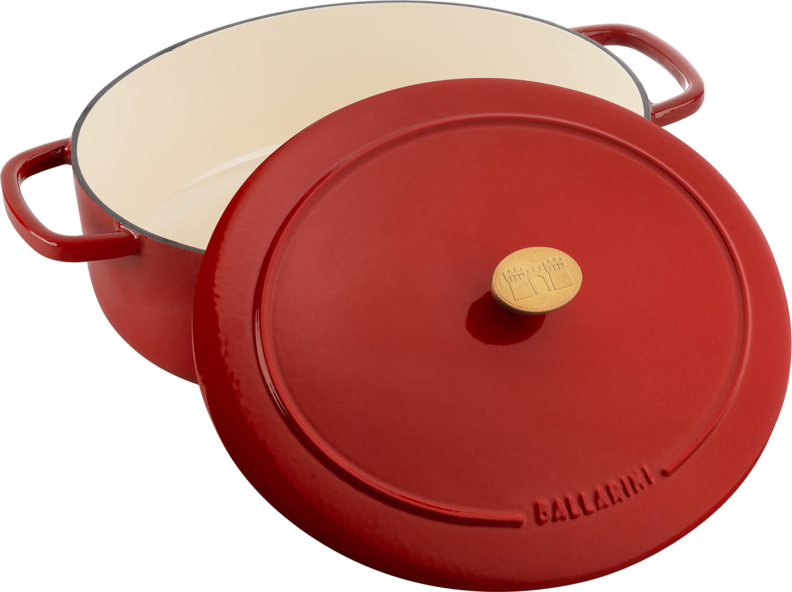 BALLARINI Bellamonte Schmortopf Aus Gusseisen – Oval, 5 L, Cremaweiß, Mit Selbstbefüllendem Deckel