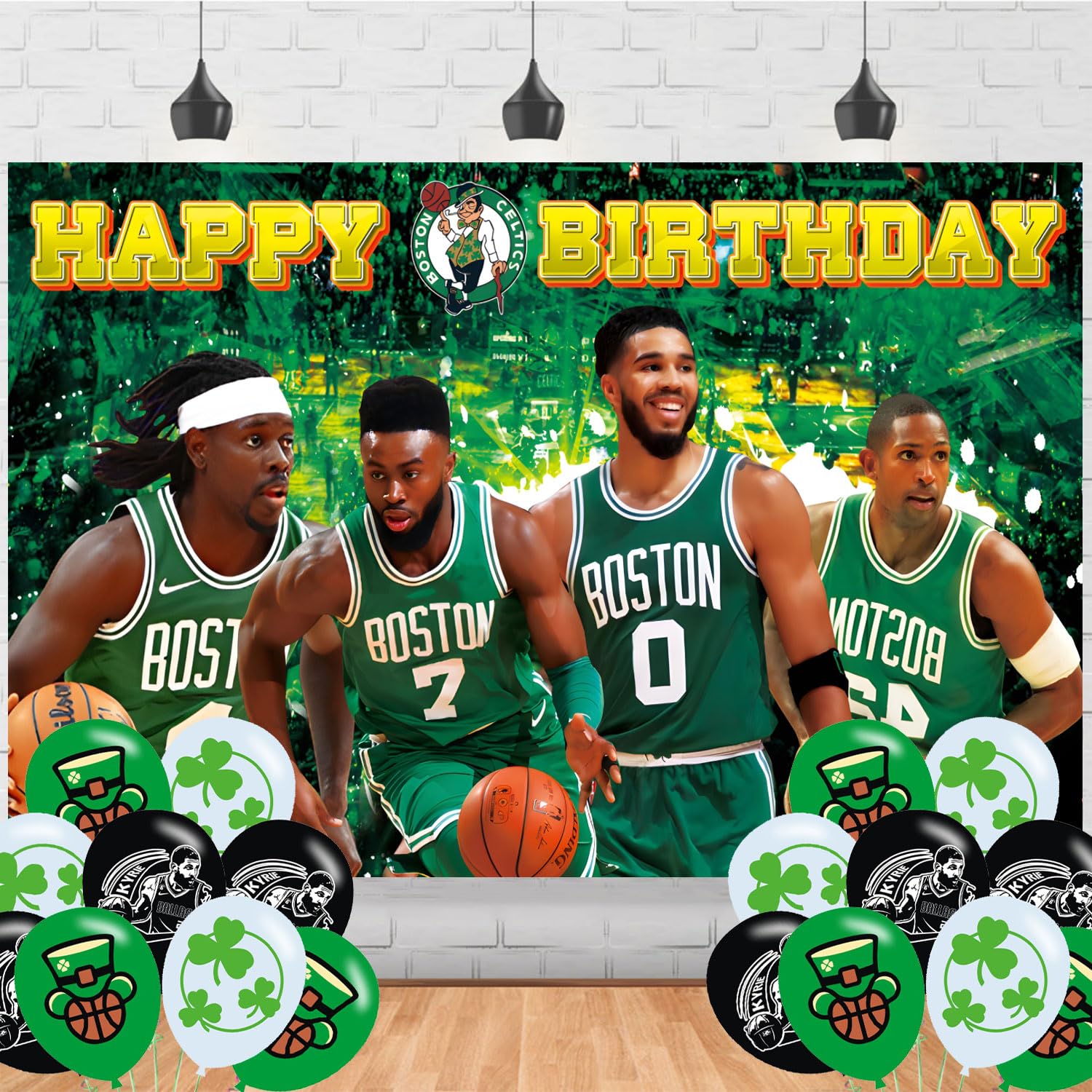 Celtics of Boston Basketball Backdrop Birthday Banner for Basketball Birthday Party Supplies Photograph Background Photo Booth 5x3ft