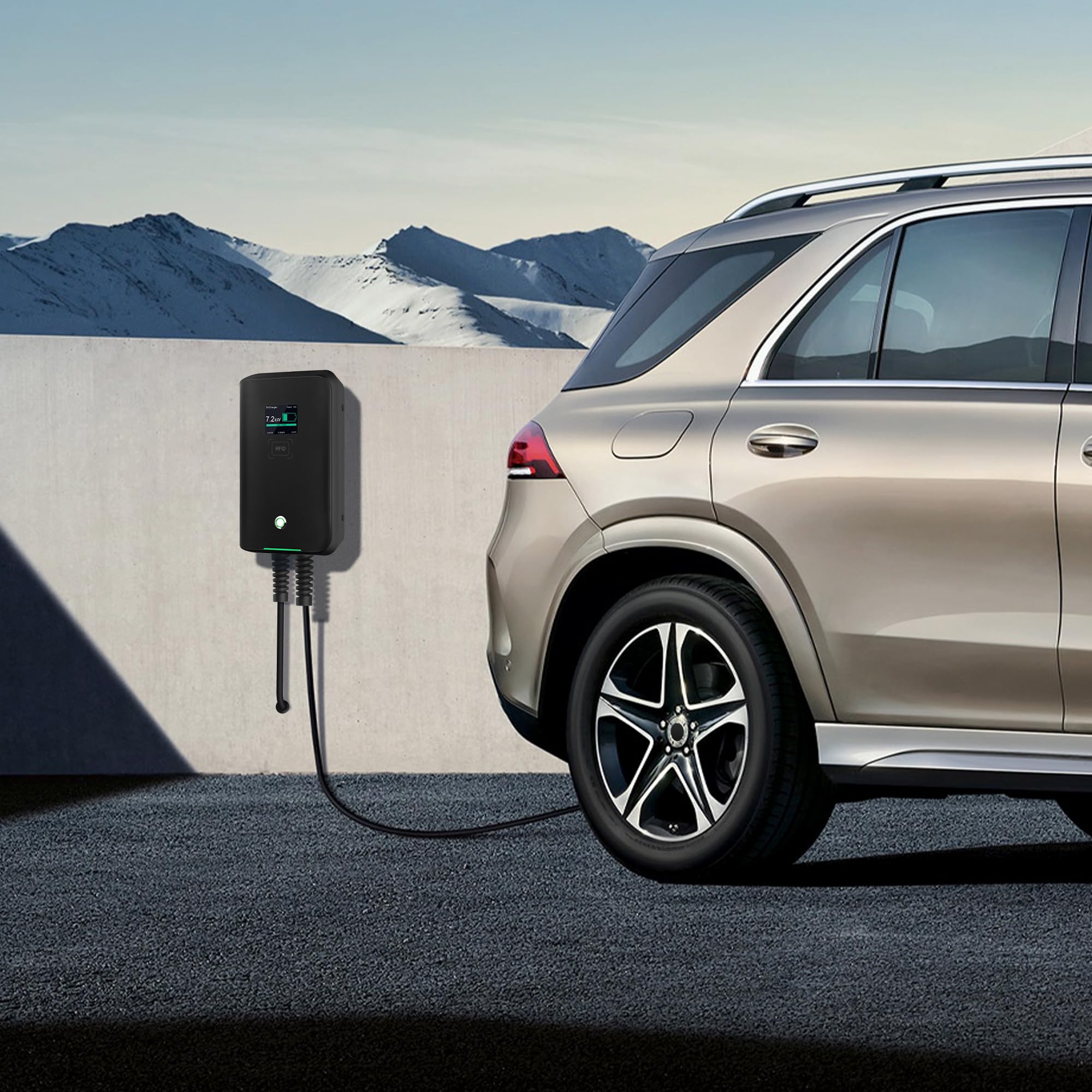 32A Wallbox EV 7kW monofase Stazione di Ricarica per Auto elettriche (7KW-Mode C-RFID)