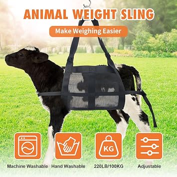 Calf Sling for Weighing, Goat Harness with Adjustable Straps