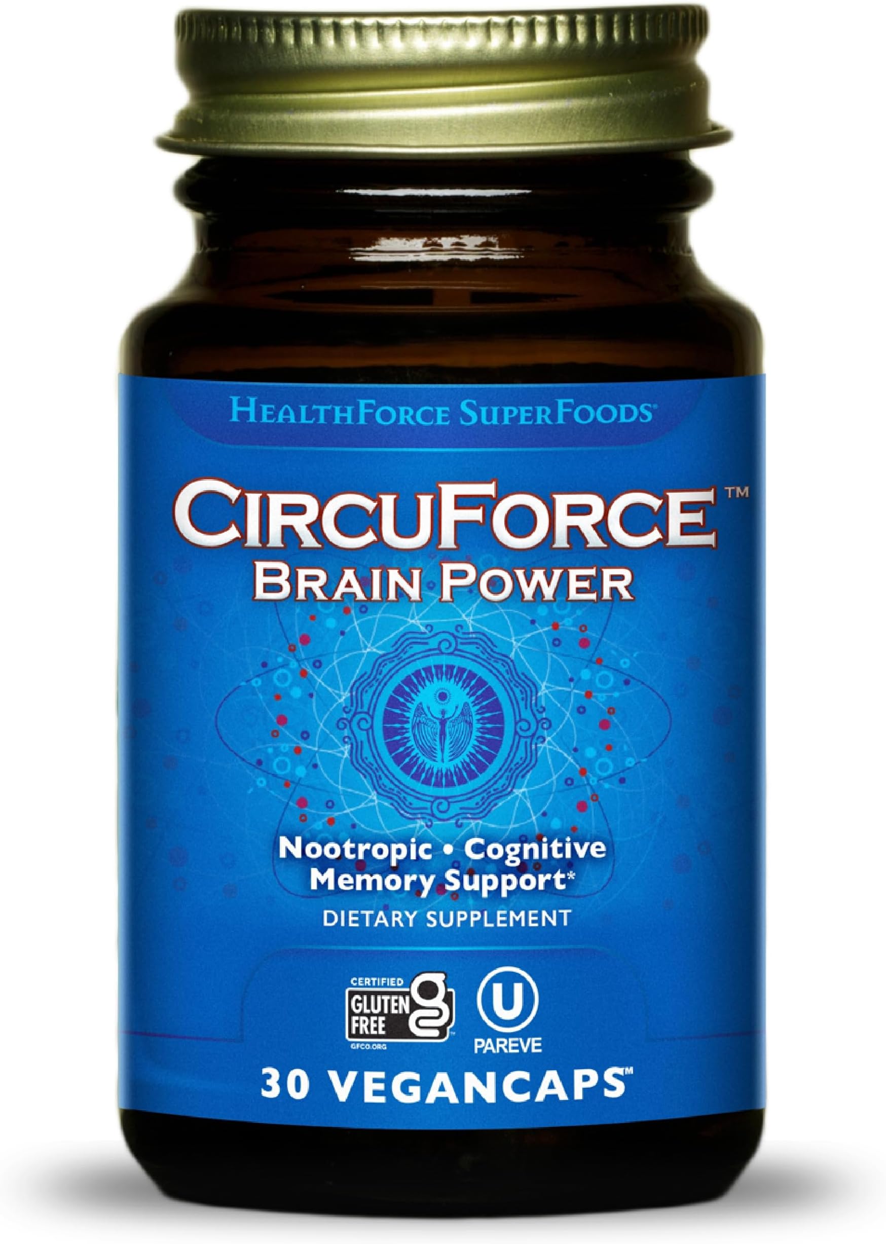 CircuForce Brain Power - 250 mg Ginkgo Biloba, 30 Vegan Capsules - Brain Support Supplement, Promotes Clarity, Focus & Energy - Gluten Free - 30 Servings