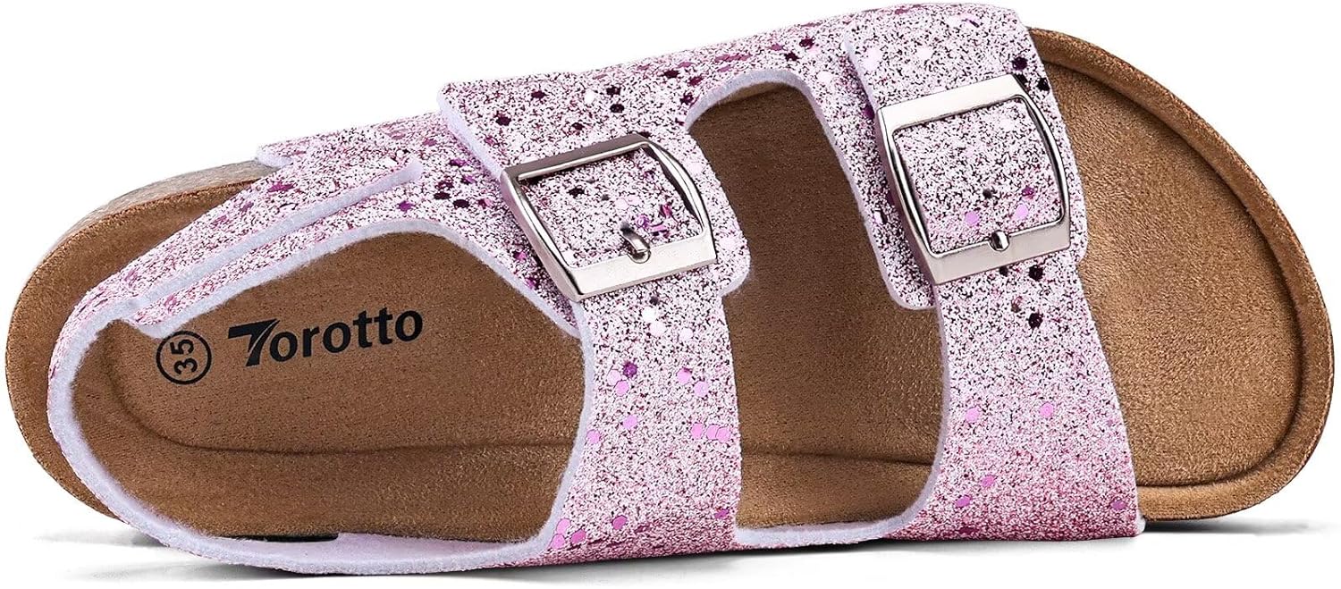 Torotto Kids Girls Boys Sandals with Cork Footbed Adjustable Strap Toddler Casual Slides Sandals Open Toes Flat - Image 2