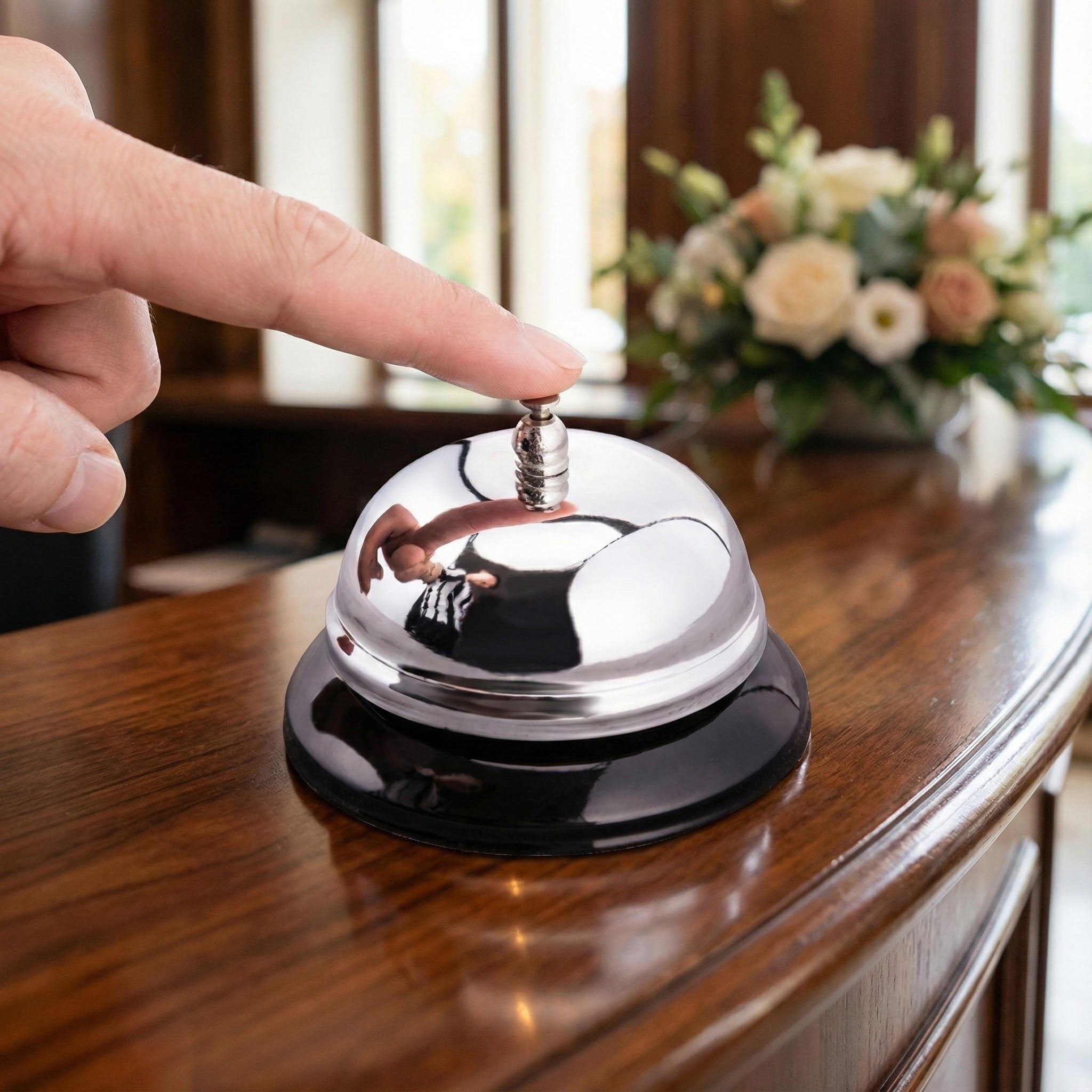 Sonnette de table, sonnette de réception, sonnette de table en métal, sonnette de service, sonnette de table pour restaurants, hôtels, bars, fêtes de Noël, jeux de festival, sonnette pour animaux de