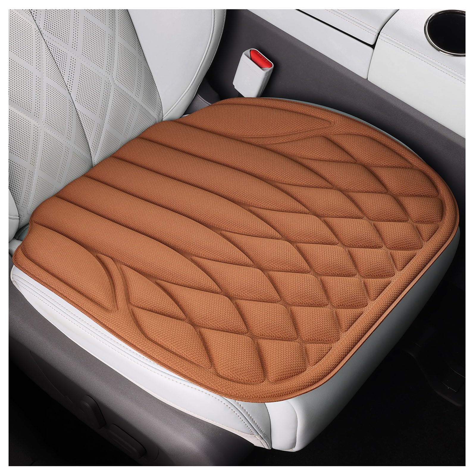 CBRWBKWHI Car Seat Cushion, For Peugeot 206 CC (2D) / 207 CC (WD) / 307 CC (3B) Coupé Latex Breathable Driver Seat Pad for Pressure Relief Anti-Slip Bottom Automotive Accessory,Brown