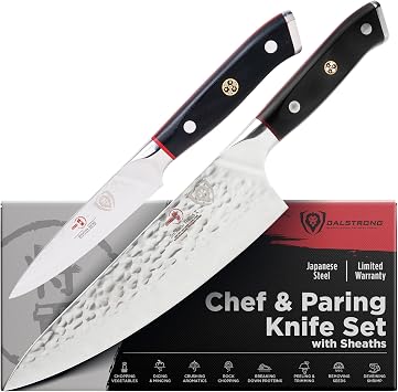Dalstrong 2-Piece Japanese Knife Set 8" Chef Gyuto + 3.5" Paring 66-Layer Damascus AUS-10V Steel 812 Edge, G-10 Handles Shogun ELITE For Sushi, Precision Prep & Serious Home Cooks